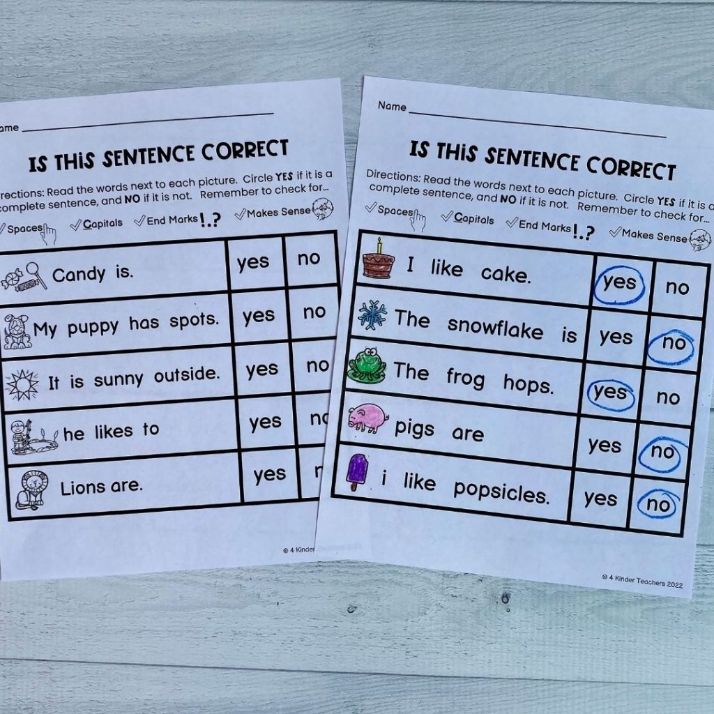 Sentences For Kindergarten 11 Activities That Make Teaching Sentences Fun 4 Kinder Teachers