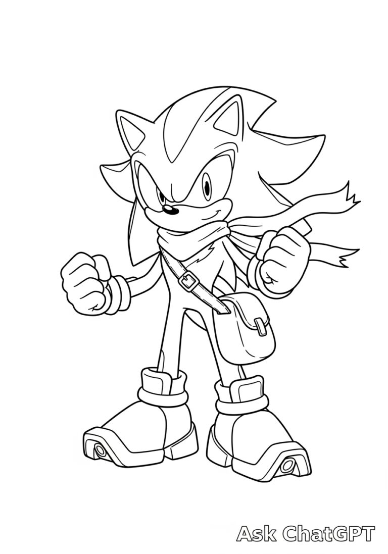 free coloring pages of shadow the hedgehog