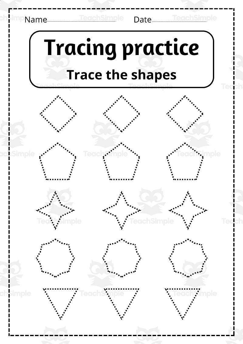 shape tracing sheets