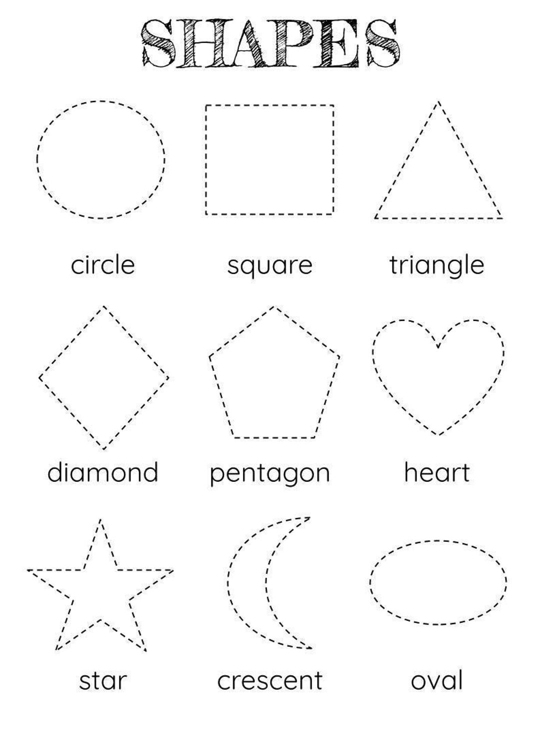 shape tracing worksheet