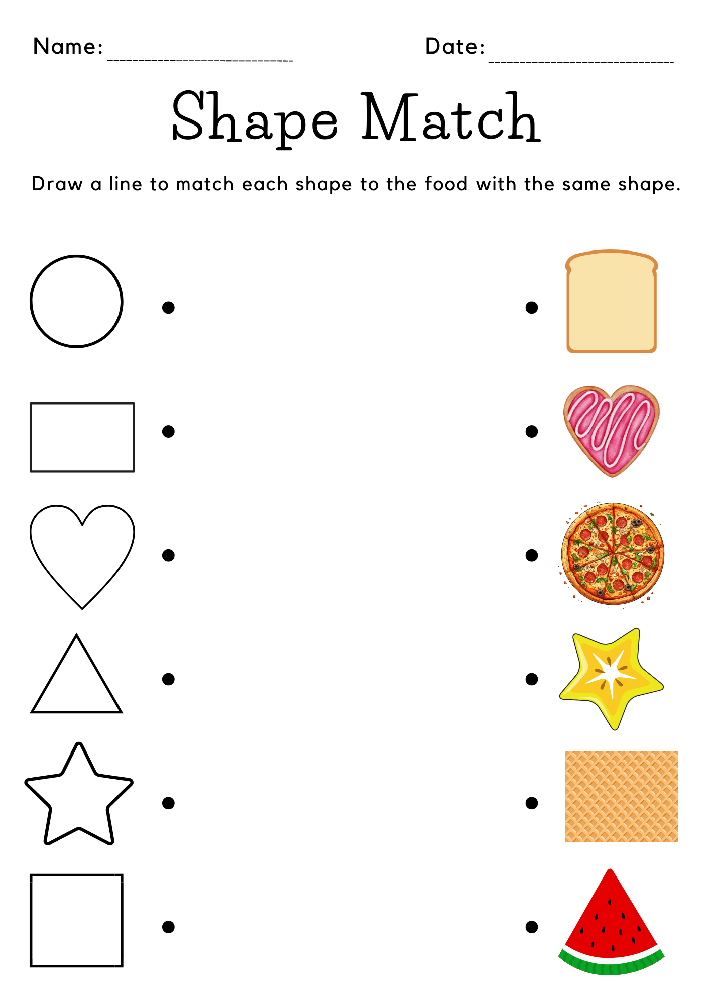 Shapes Matching Food Worksheet For Kindergarten Made By Teachers Shapes Matching Food Worksheet For Kindergarten Made By Teachers