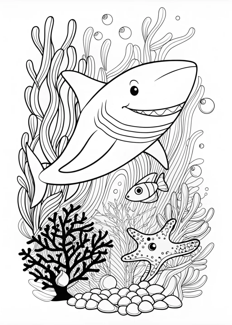 pictures of sharks to color