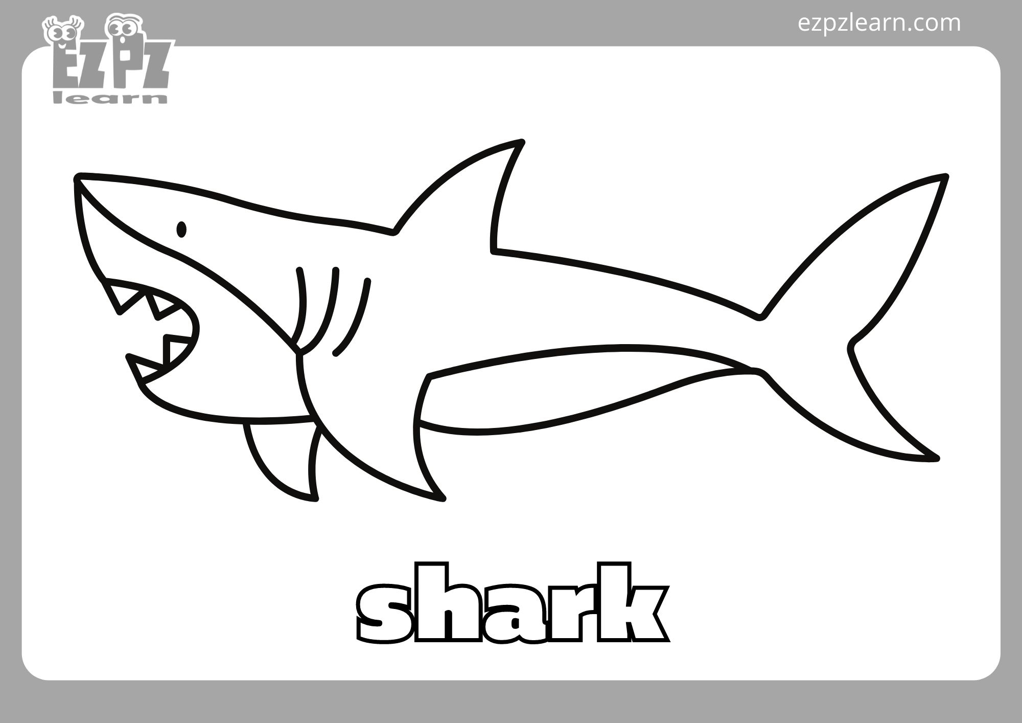 Shark Coloring Page Ezpzlearn Shark Coloring Page Ezpzlearn
