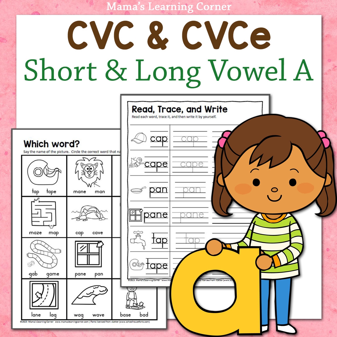 Short A And Long A Worksheet Packet Mamas Learning Corner