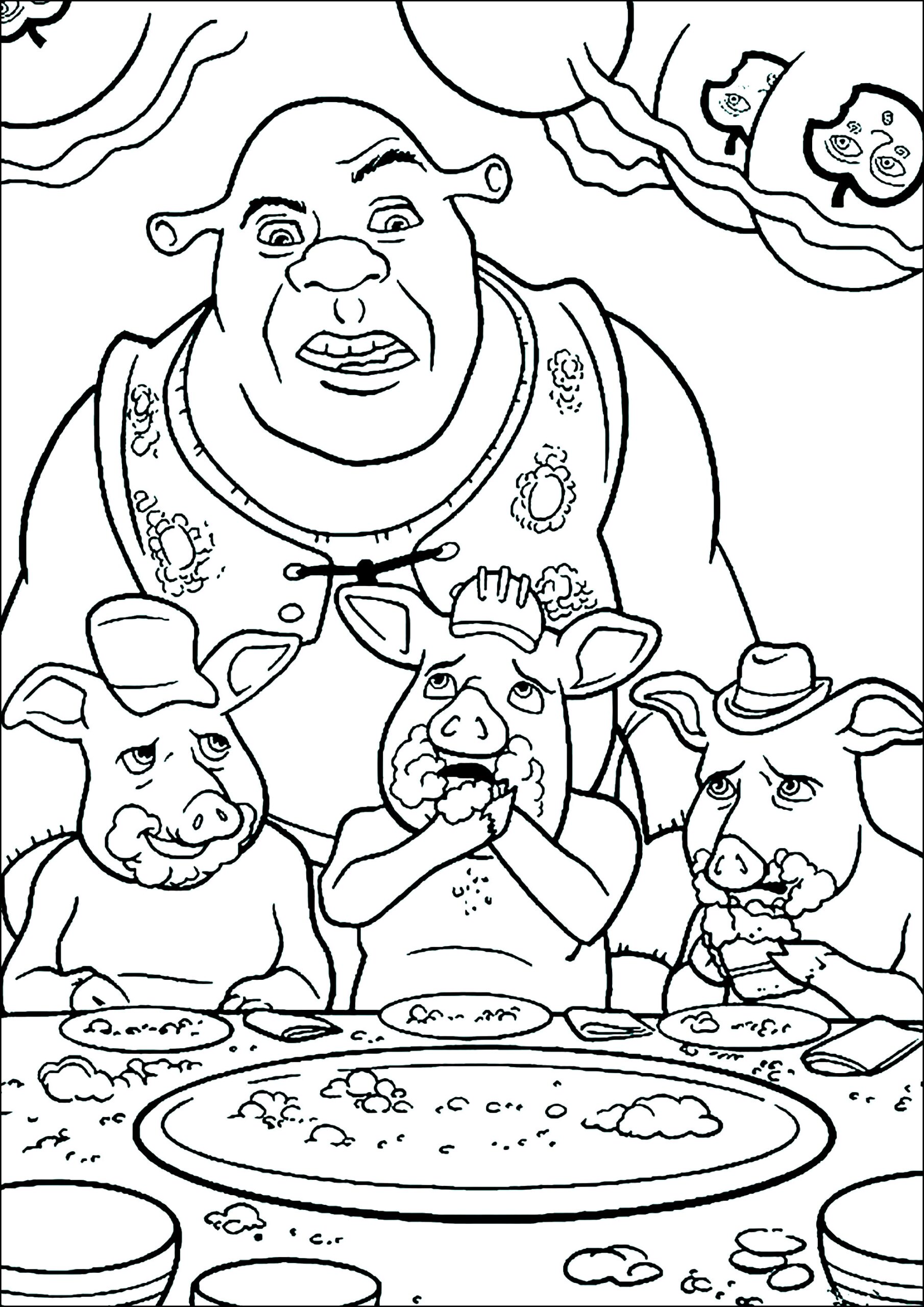 Shrek And The Three Little Pigs Shrek Coloring Pages