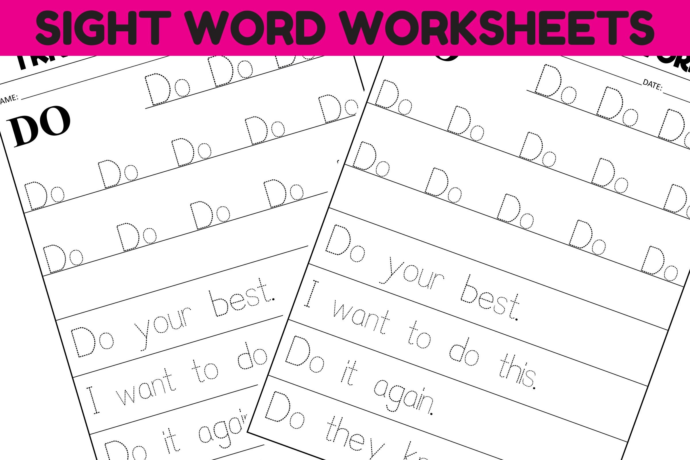 Sight Word Practice Worksheet DO Graphic By Sarita Kidobolt Creative Fabrica