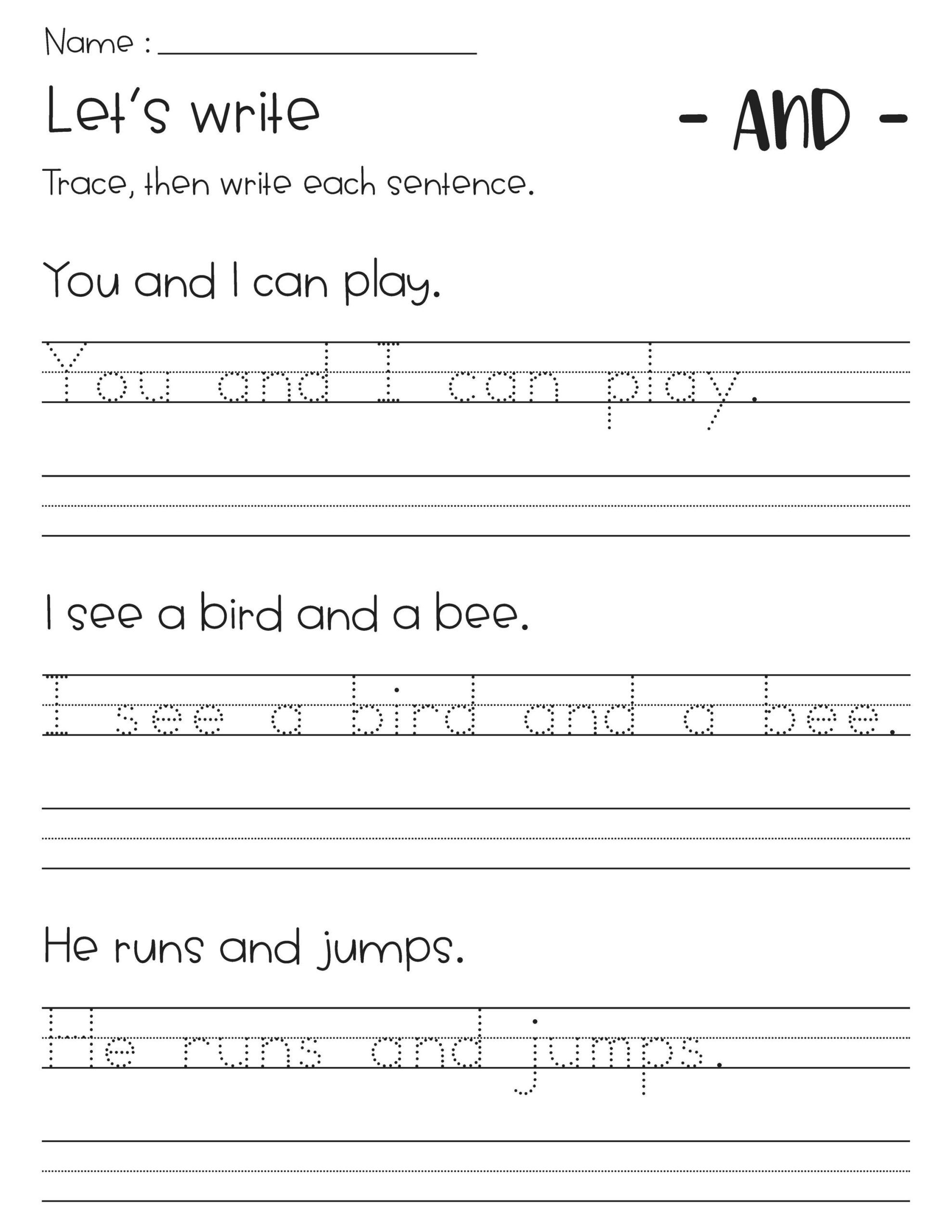 Sight Word Sentences Writing And Tracing Worksheets Etsy Israel
