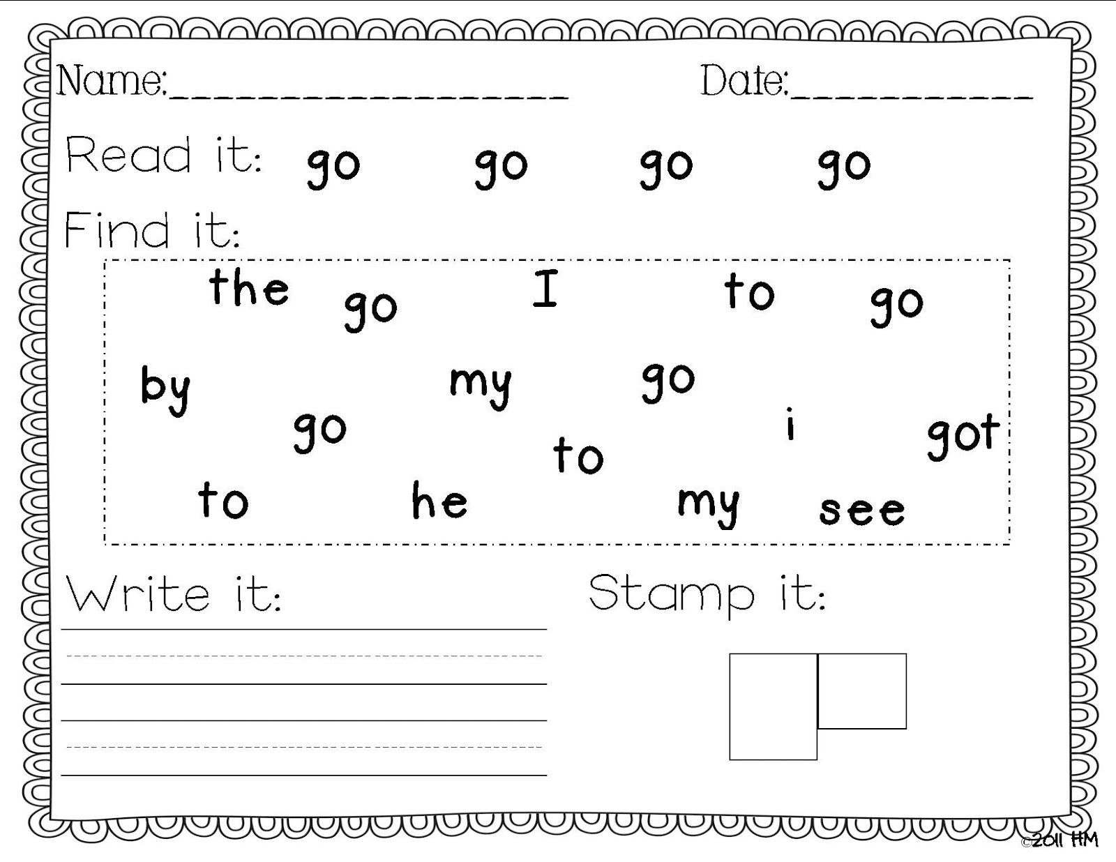 Sight Word Writing Practice Miss Kindergarten