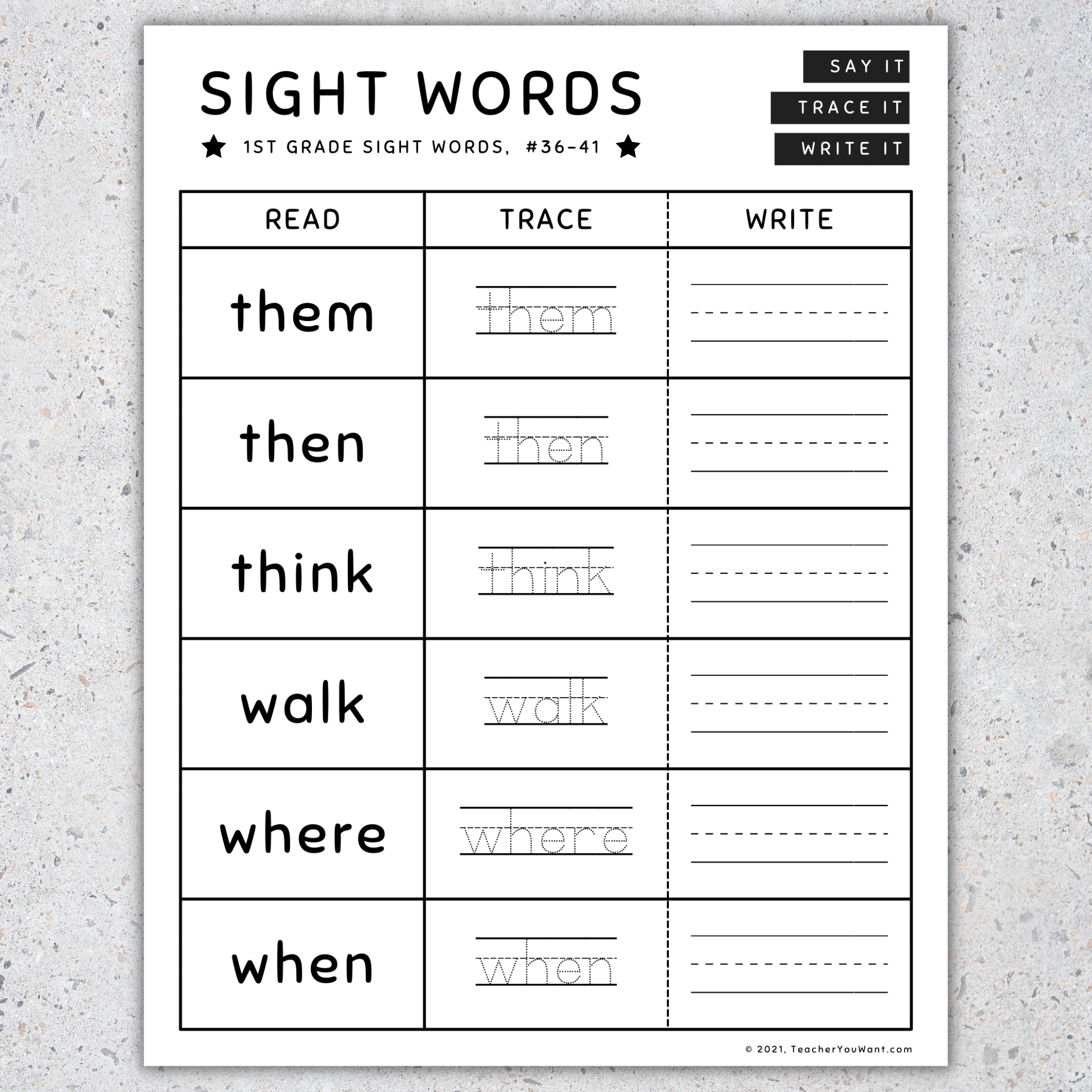 Sight Words Read Trace And Write Worksheets Pre K To 1st Grade SET 4 Made By Teachers Sight Words Read Trace And Write Worksheets Pre K To 1st Grade SET 4 Made By Teachers
