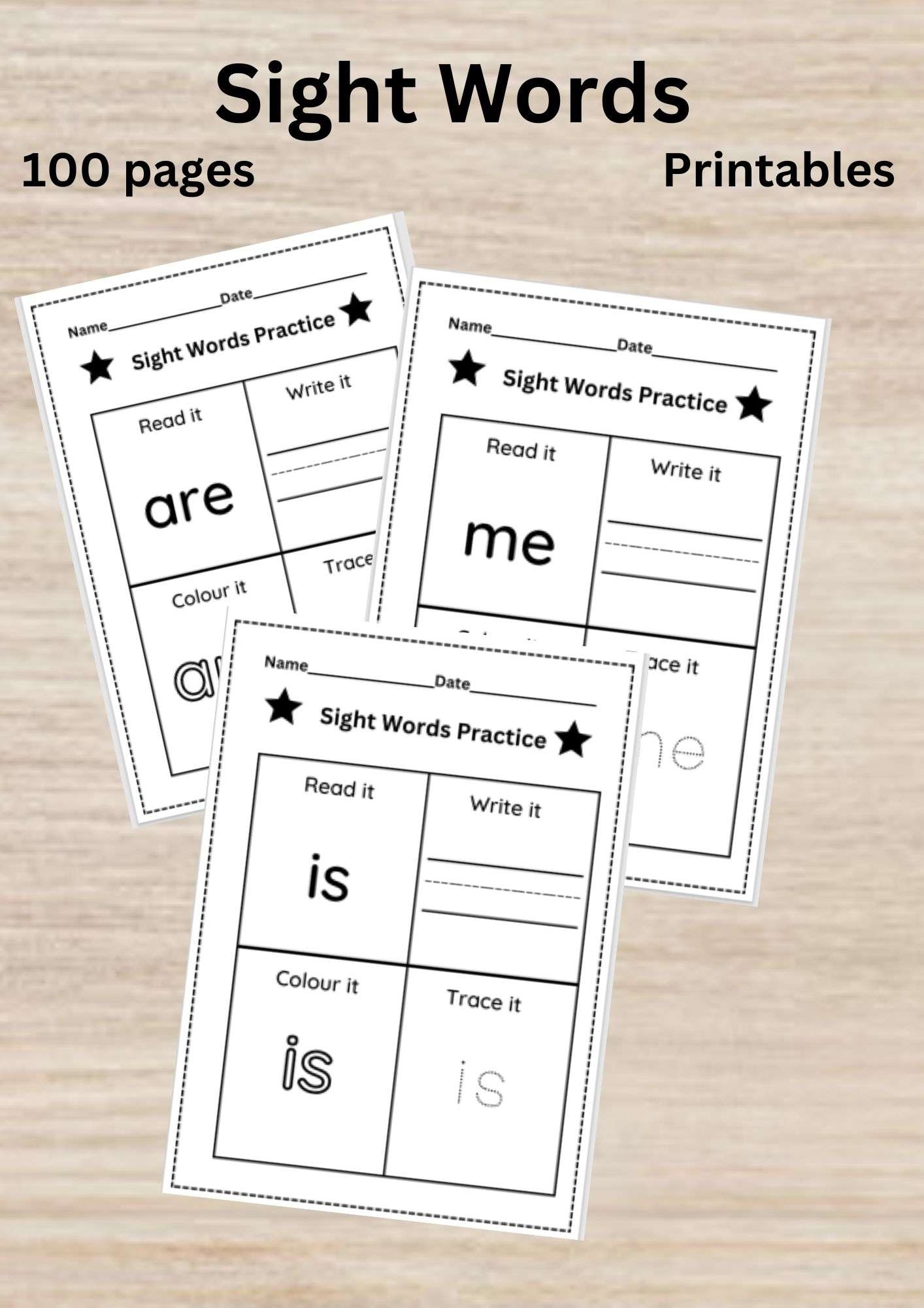 Sight Words Worksheets 100 Pages 