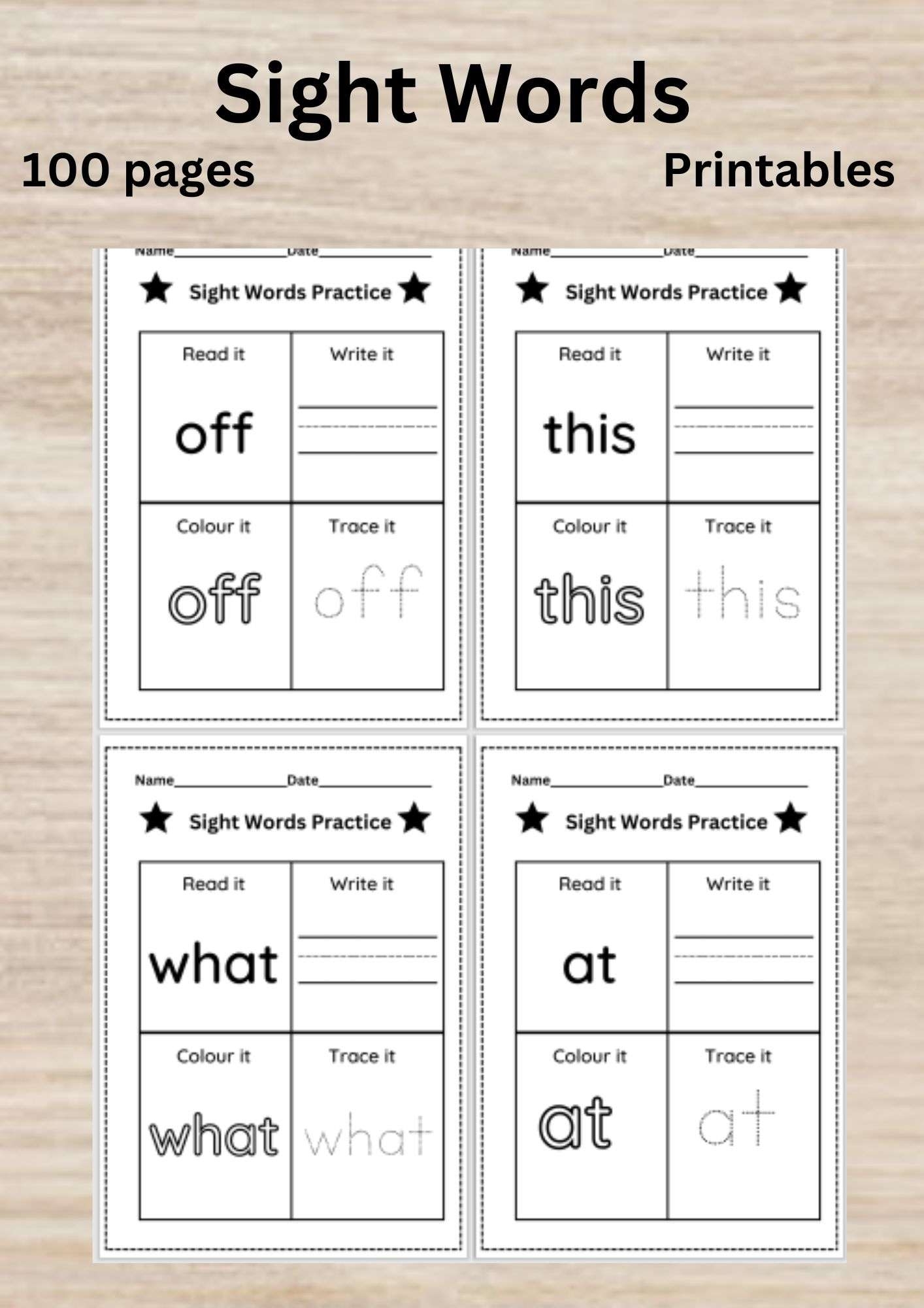 sight word worksheet free