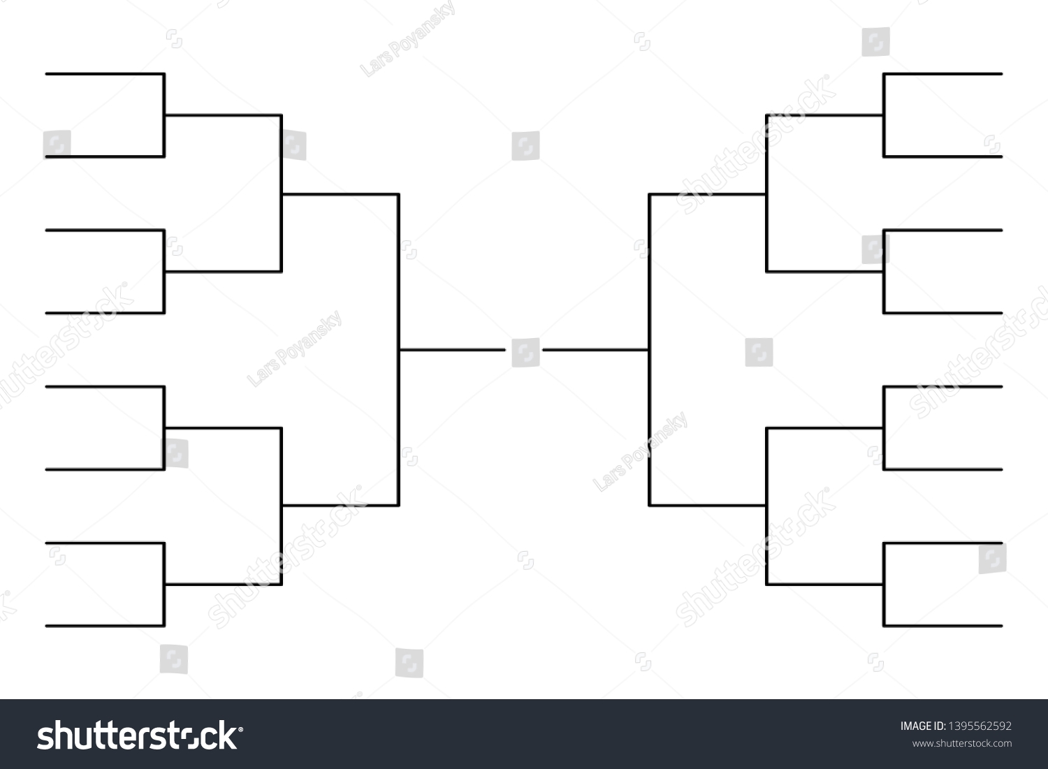 Simple Black Tournament Bracket Template 16 Stock Vector Royalty Free 1395562592 Shutterstock