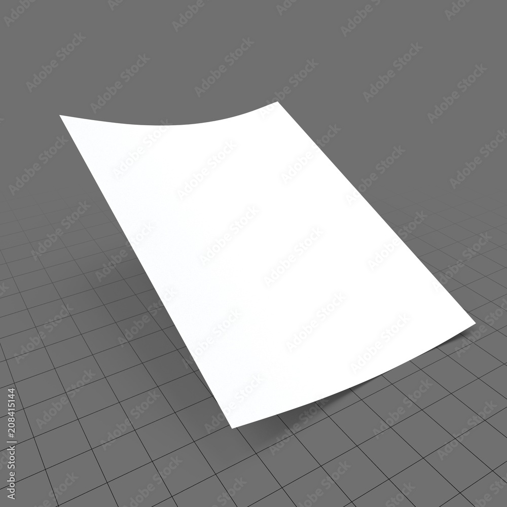 Single Sheet Of Paper Stock 3D Asset Adobe Stock
