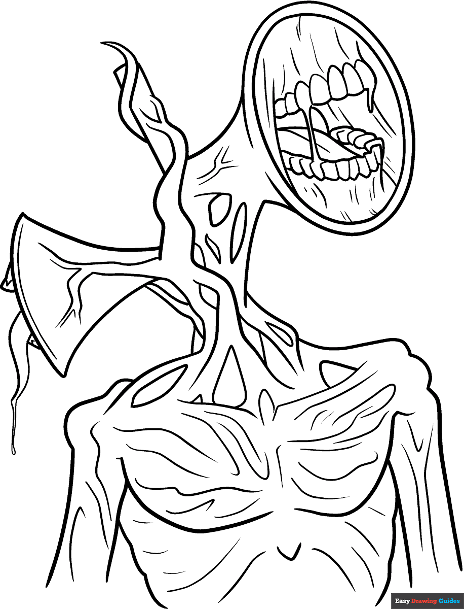 Siren Head Coloring Page Easy Drawing Guides