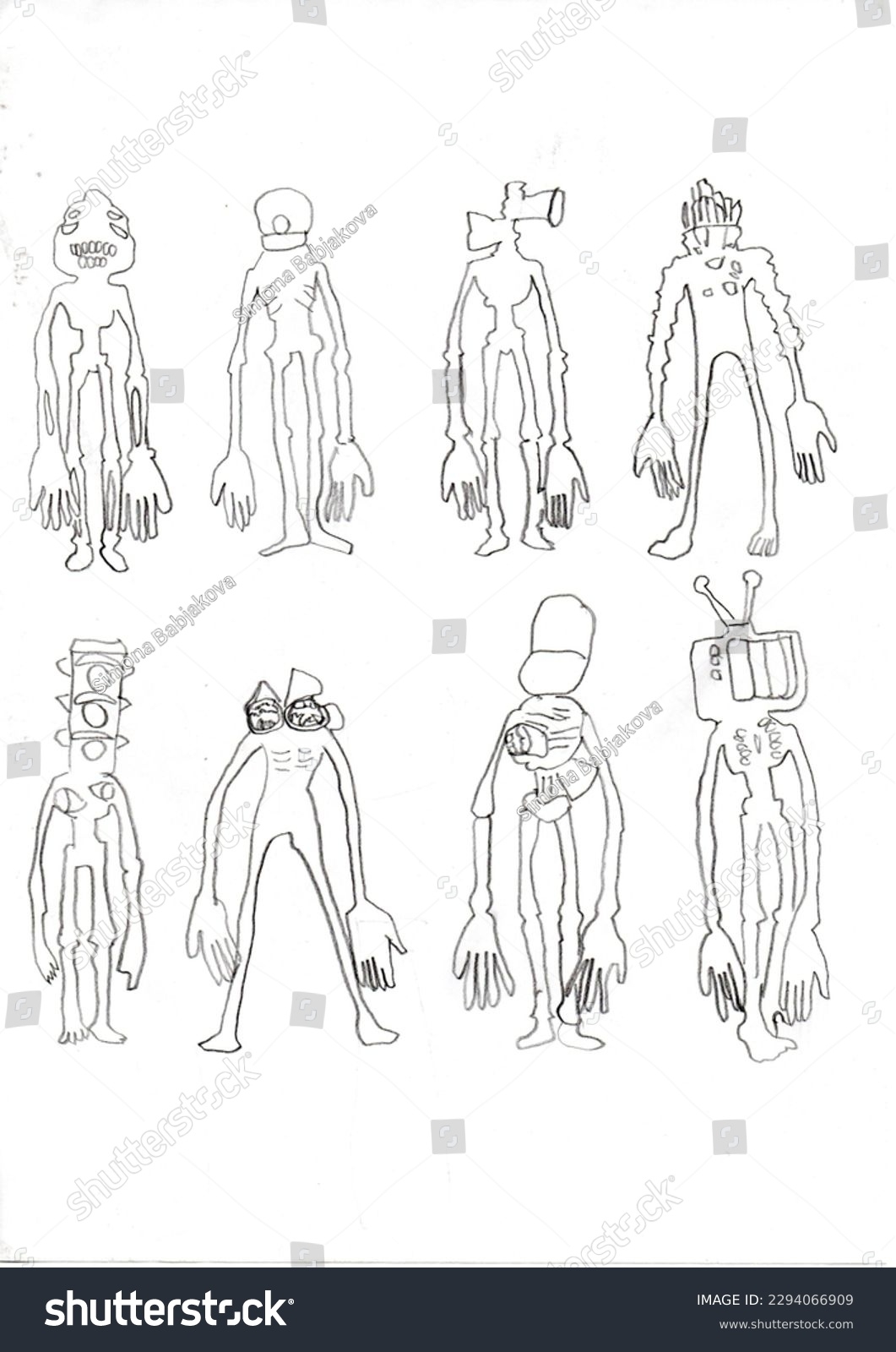 Siren Head Coloring Page Fun Stock illustration 2294066909 Shutterstock