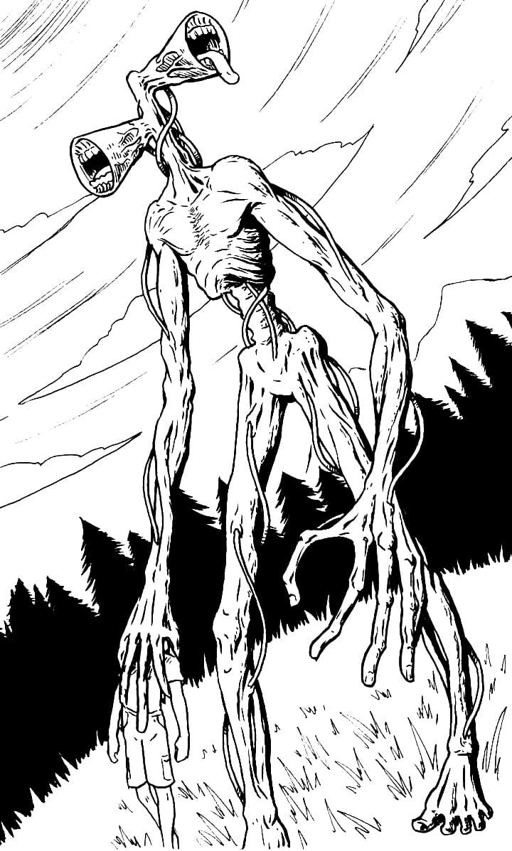 Siren Head Coloring Pages Free Printable Coloring Pages