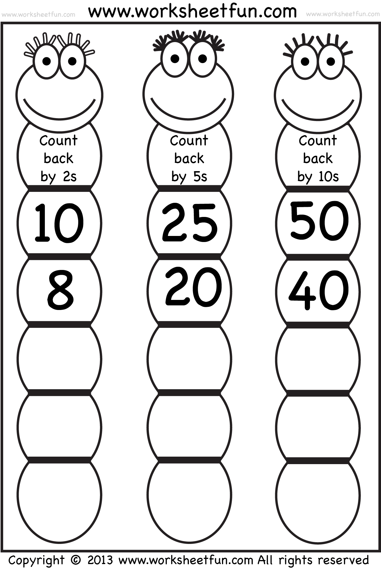 Skip Counting Count Back By 2 5 And 10 Worksheet FREE Printable Worksheets Worksheetfun