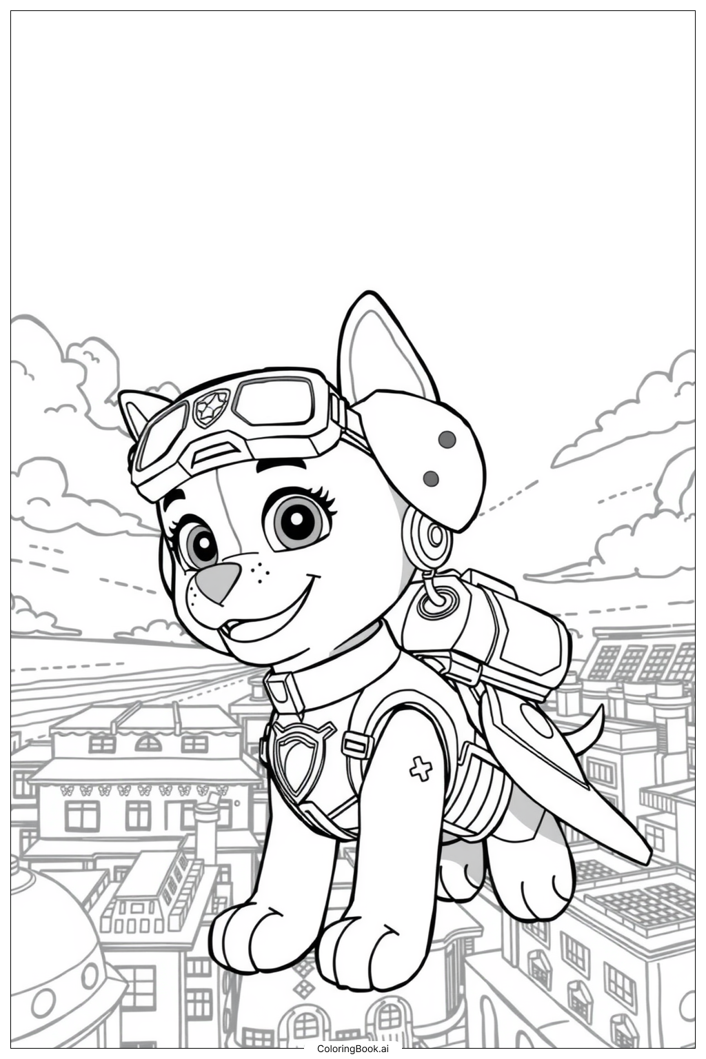 paw patrol colouring pages skye