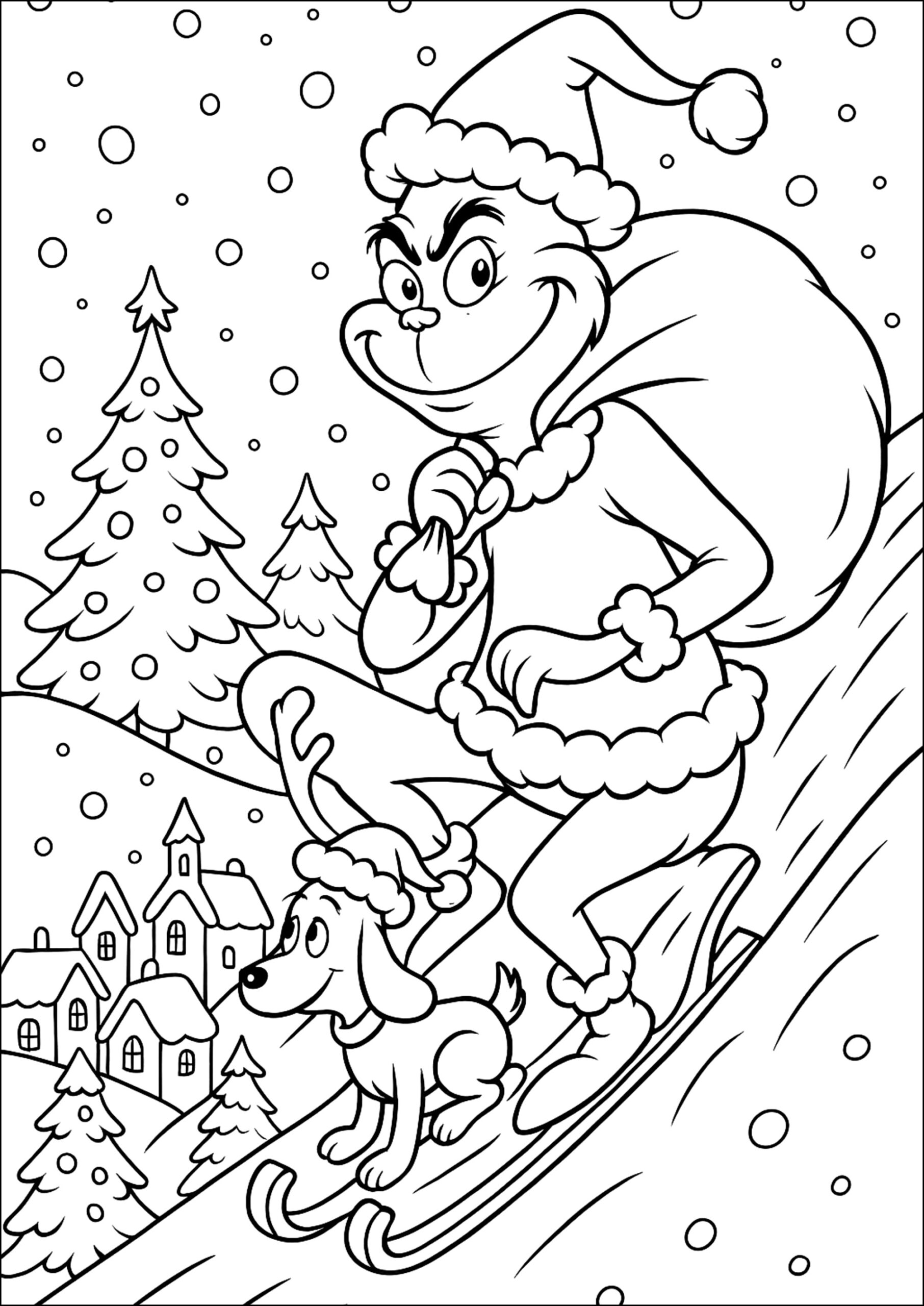 free coloring pages of the grinch
