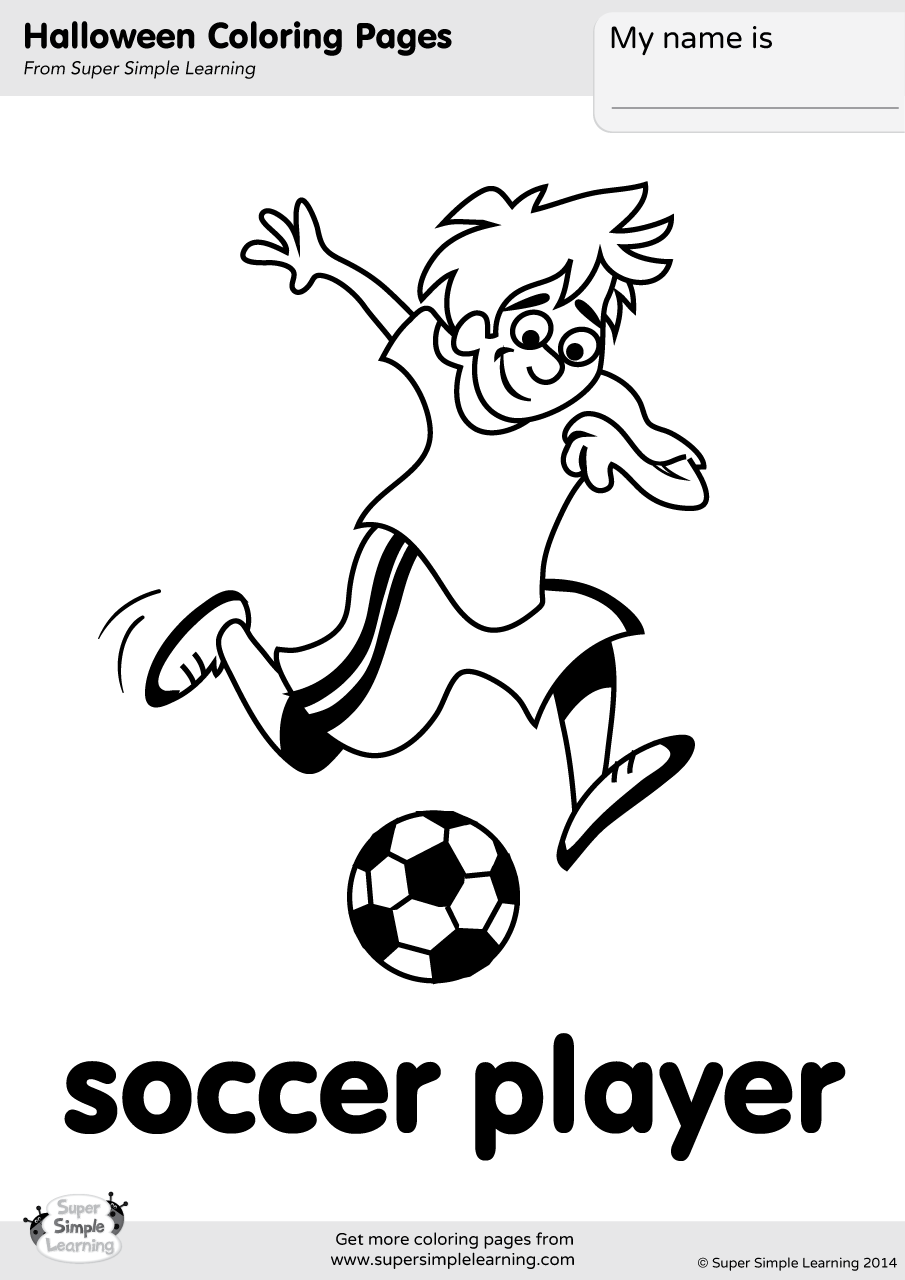 Soccer Player Coloring Page Super Simple