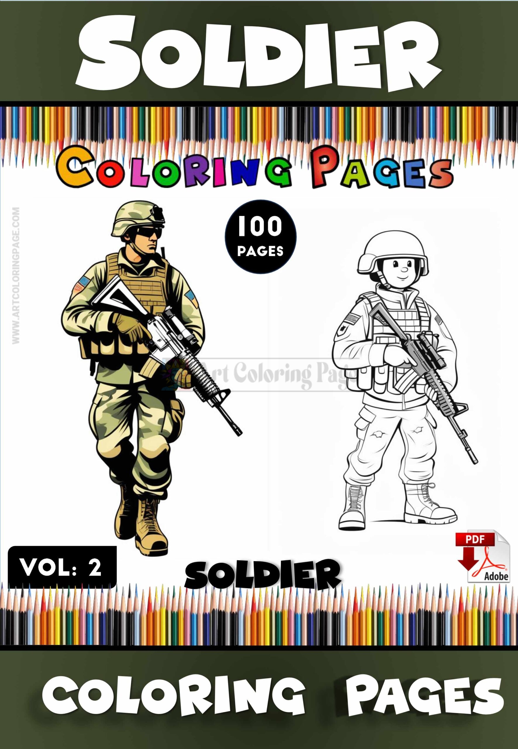 Soldier Inside Cave Coloring Page Vol 2 100 Unique Designs Instant