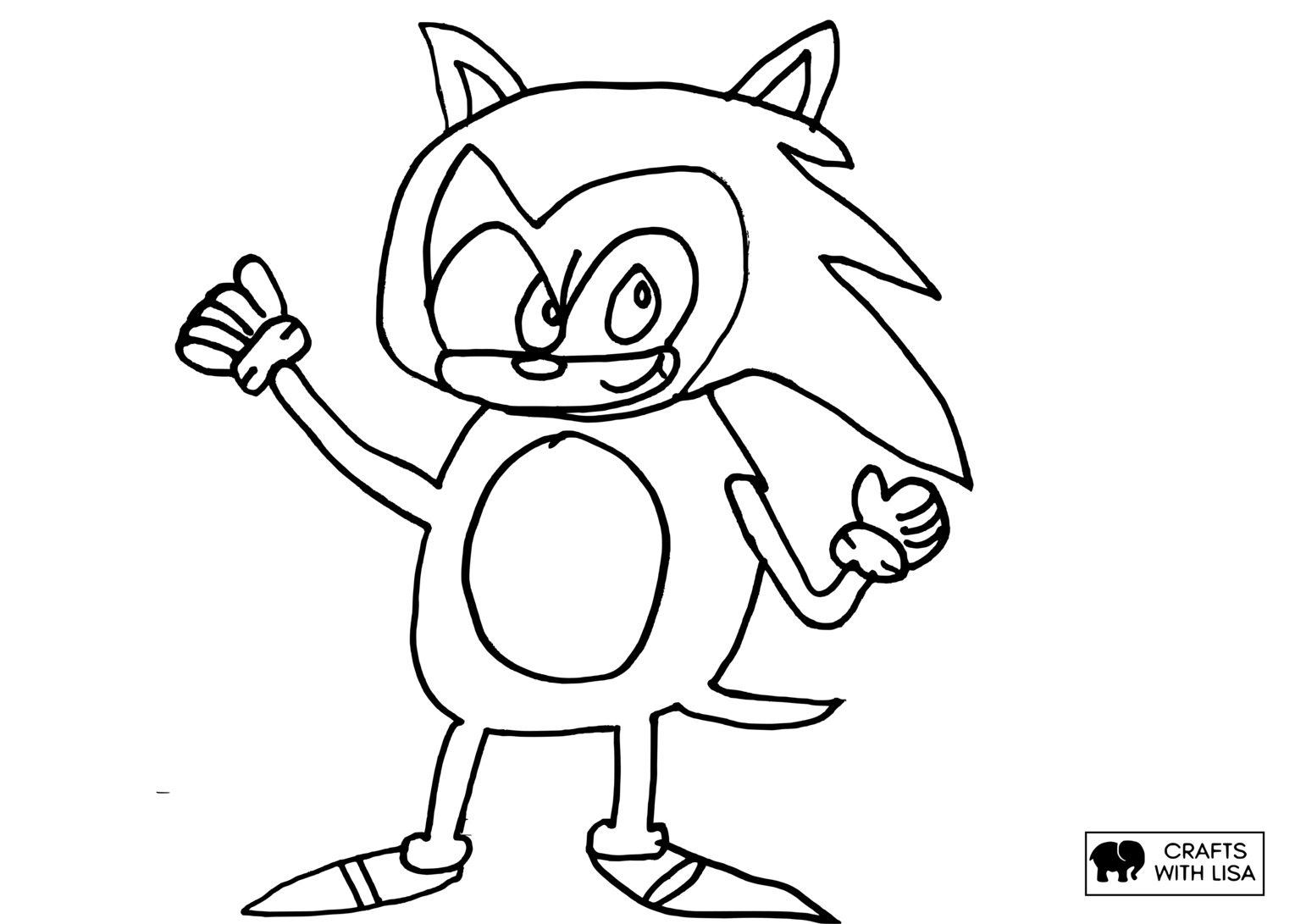 Sonic The Hedgehog Coloring Page Crafts With Lisa