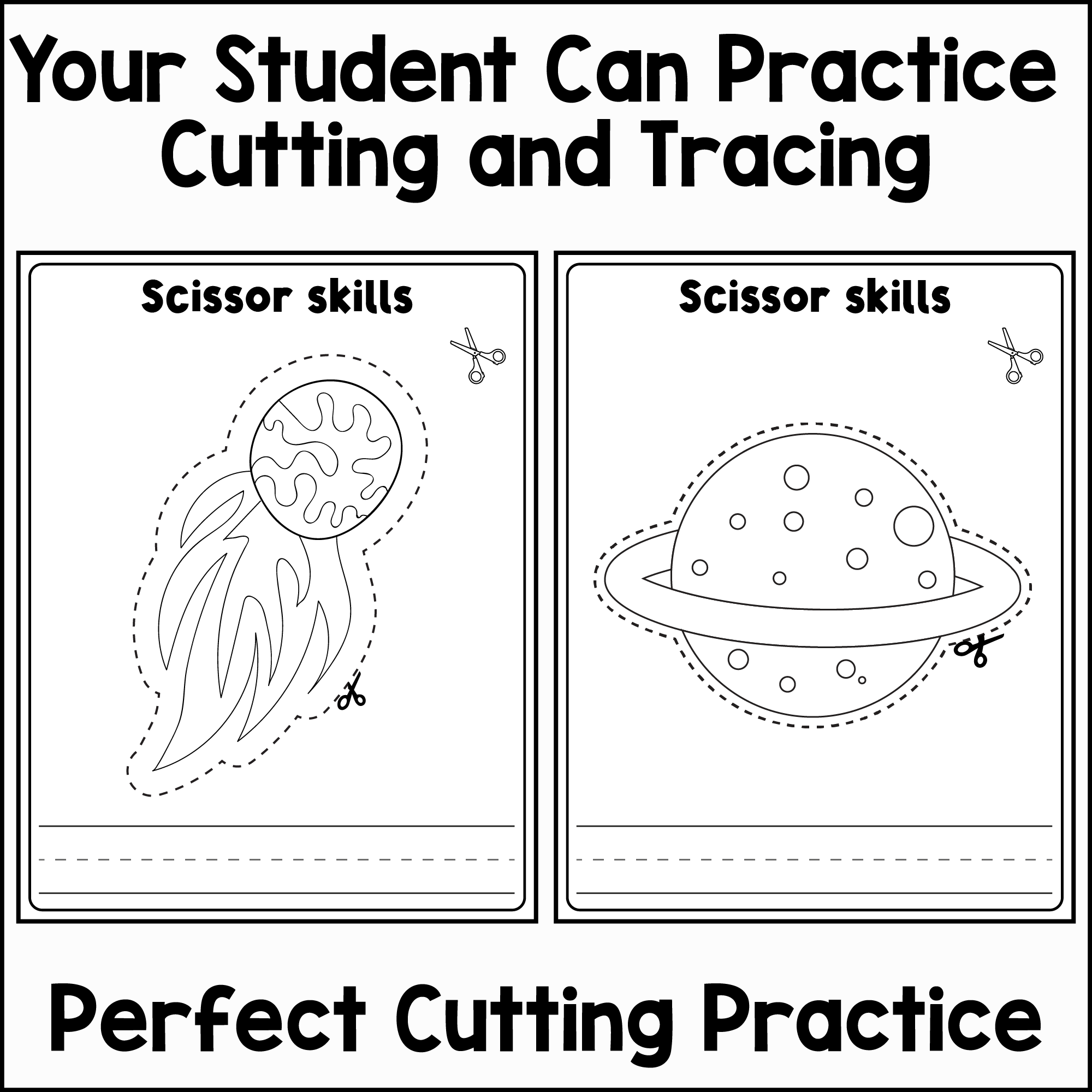 cutting skills worksheets for kindergarten
