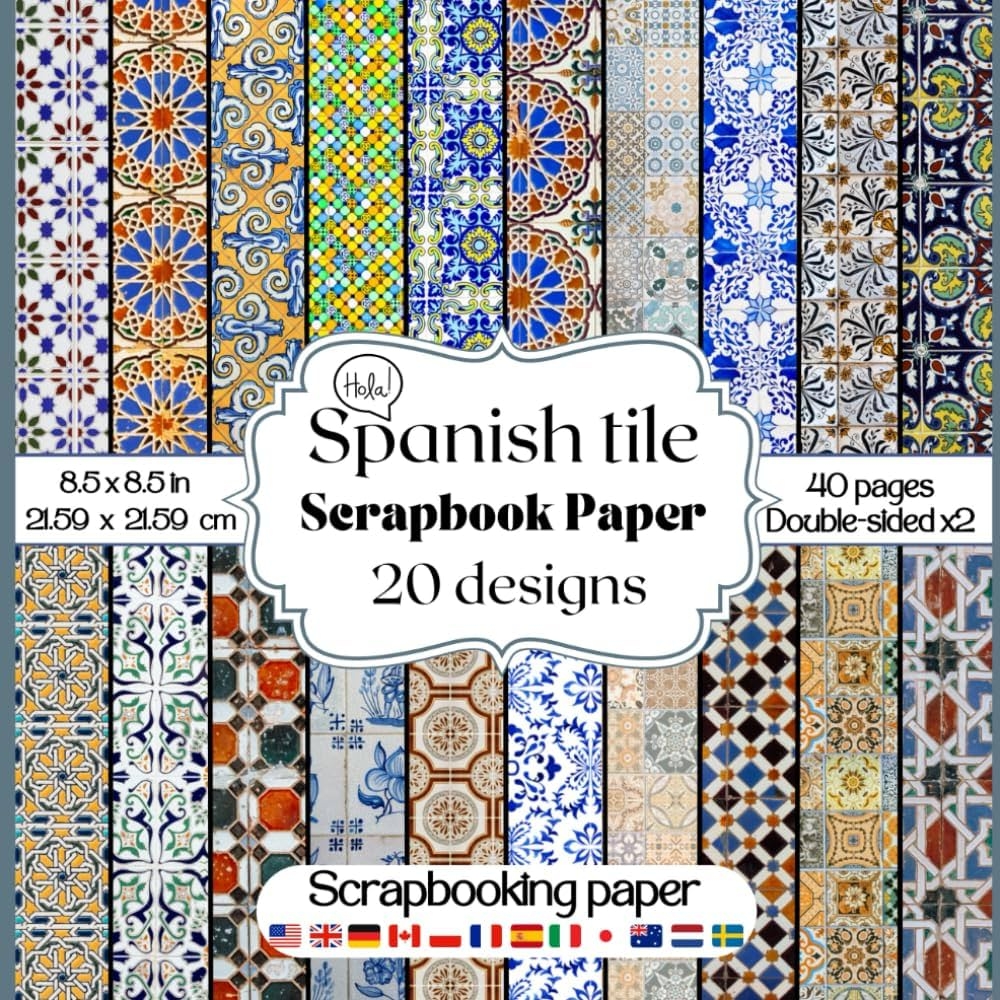 Spanish Tile Scrapbook Paper Collection Of Decorative Double Sided Blue And Vintage Spanish Tile Print Pattern Craft Paper For Scrapbooking Card To Create Mediterranean Themed Embellishments Scrappaper Inspirations Studio Amazon Books Spanish Tile Scrapbook Paper Collection Of Decorative Double Sided Blue And Vintage Spanish Tile Print Pattern Craft Paper For Scrapbooking Card To Create Mediterranean Themed Embellishments Scrappaper Inspirations Studio Amazon Books