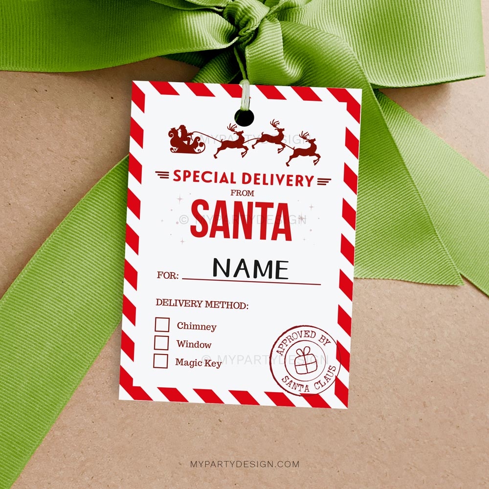 Special Delivery From Santa Tags Printable PDF My Party Design Special Delivery From Santa Tags Printable PDF My Party Design