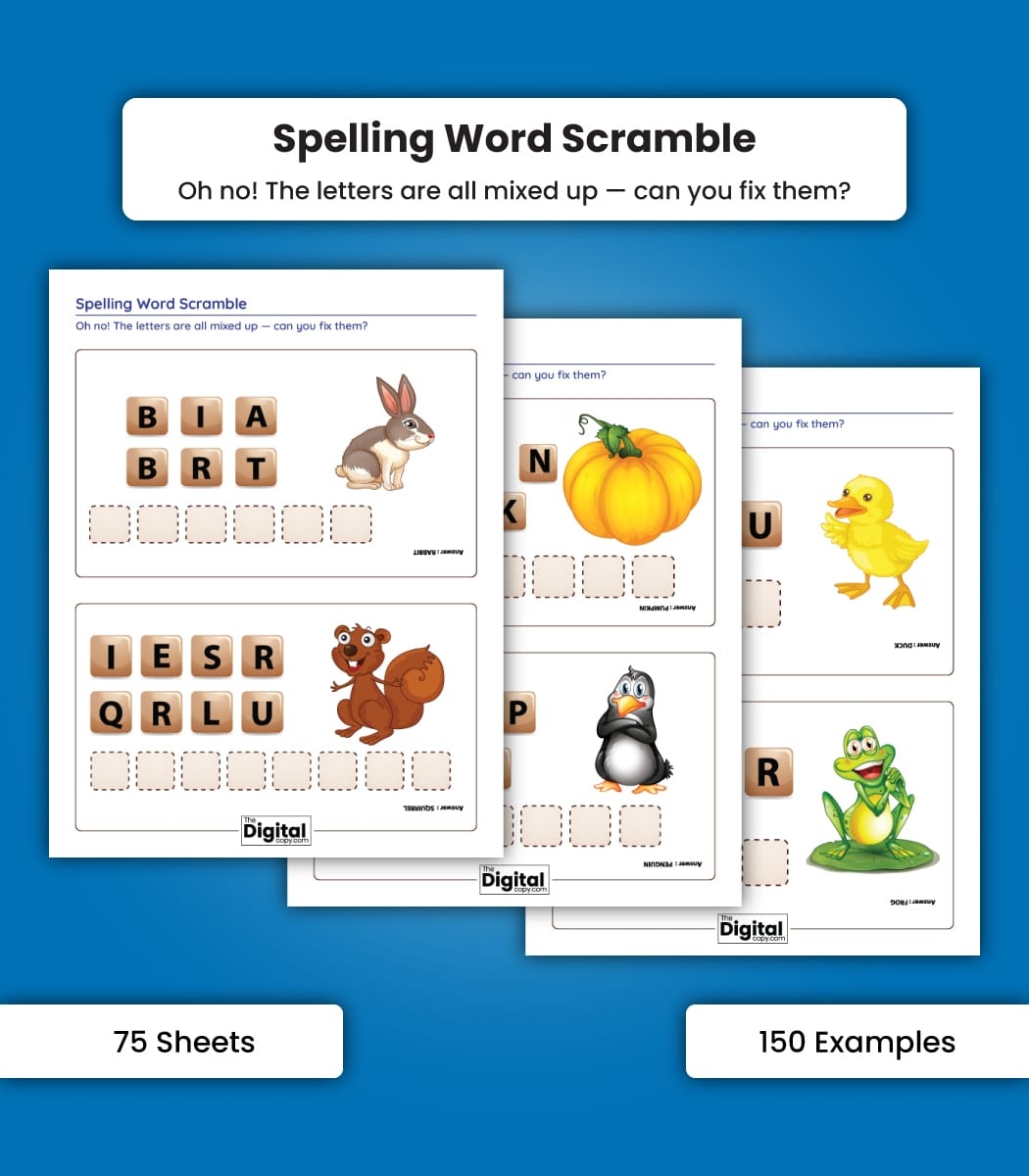 Spelling Word Scramble The Digital Copy