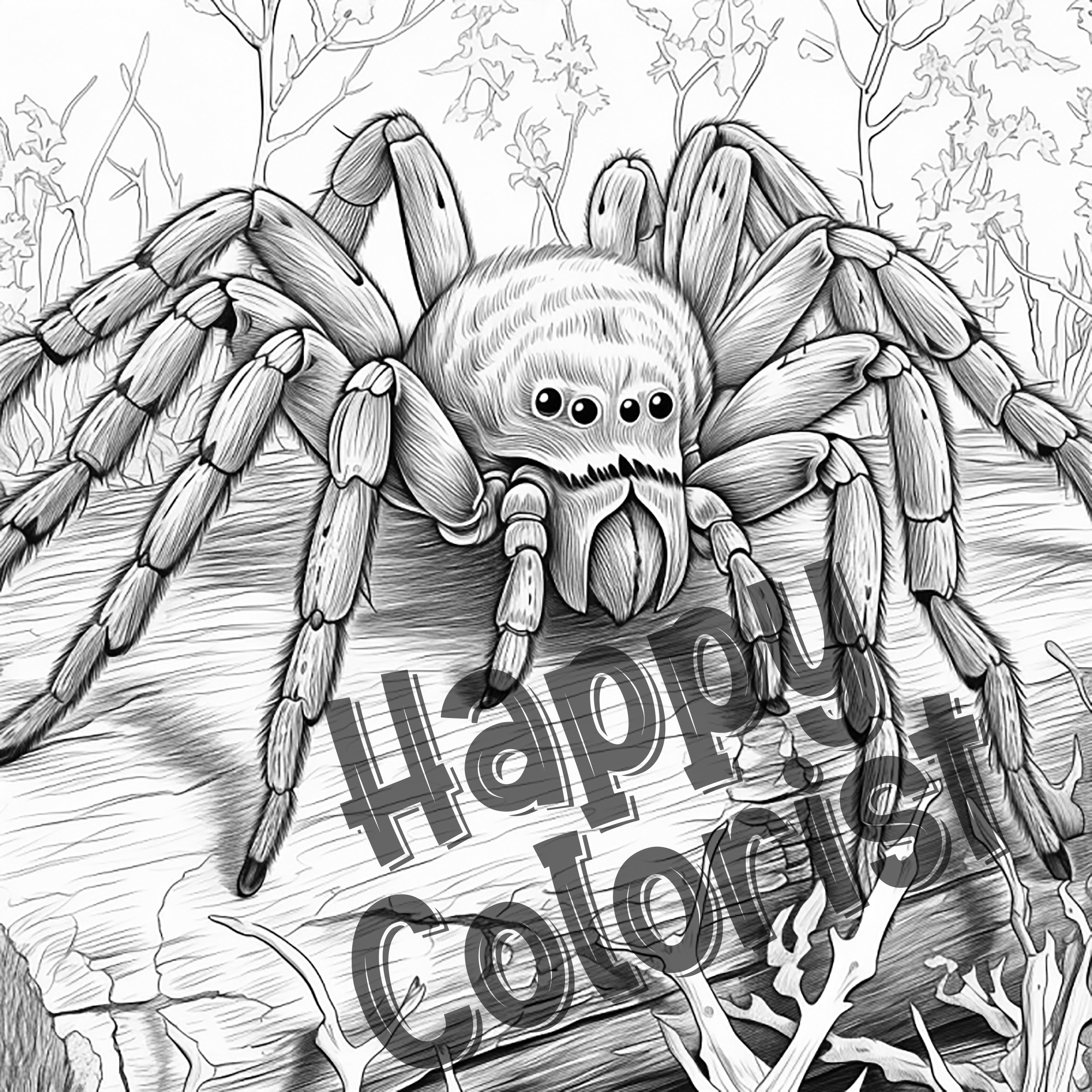 Spider Coloring Pages Explore The Intricate World Of Spiders With Our Detailed And Easy to color Spider Designs Etsy