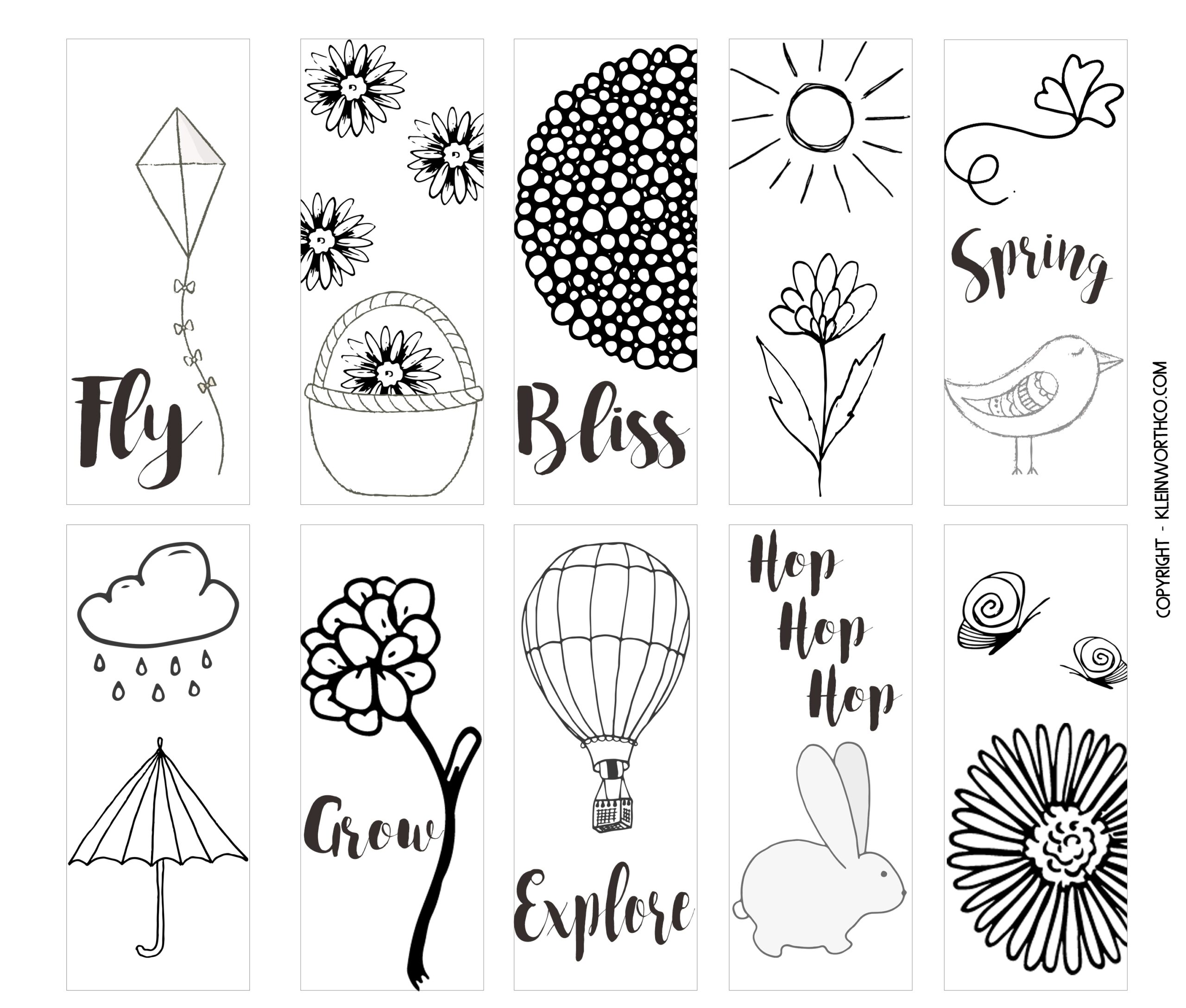 free printable spring bookmarks