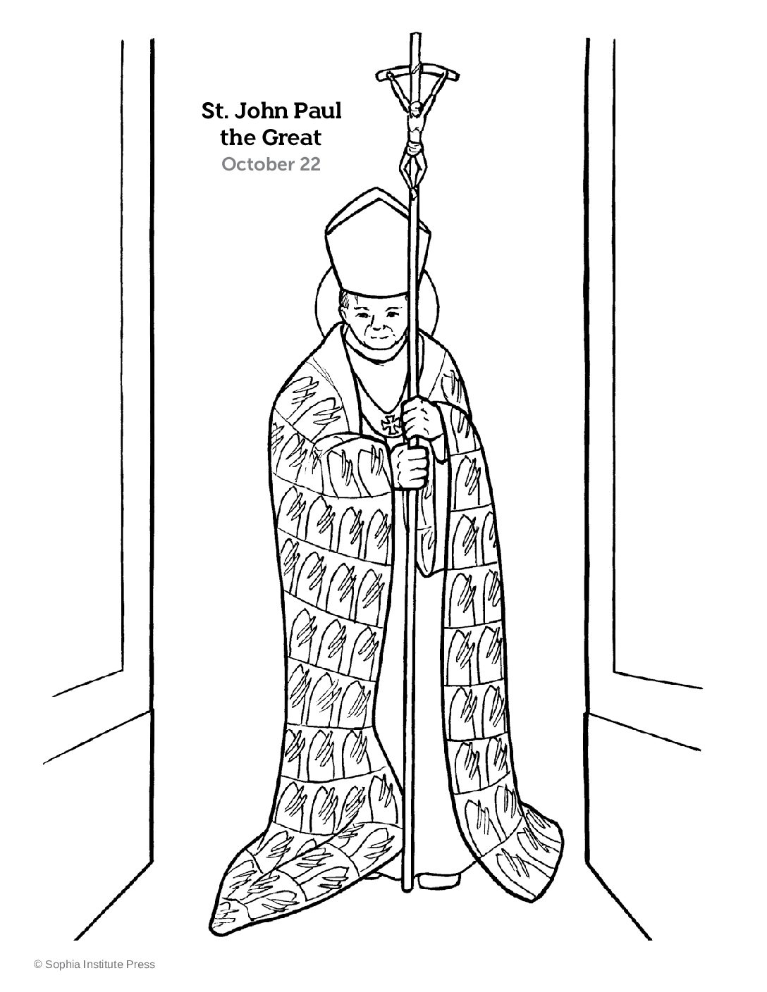 St John Paul II Story And Coloring Page Sophia Teachers