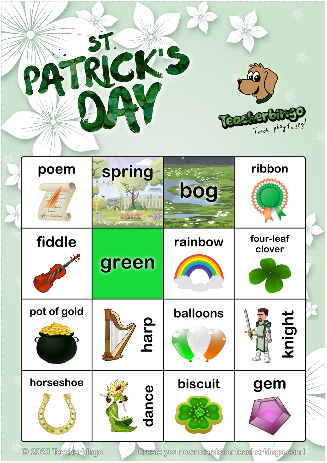 St Patrick s Day Bingo 4x4 100 Pages Call Sheet Made By Teachers