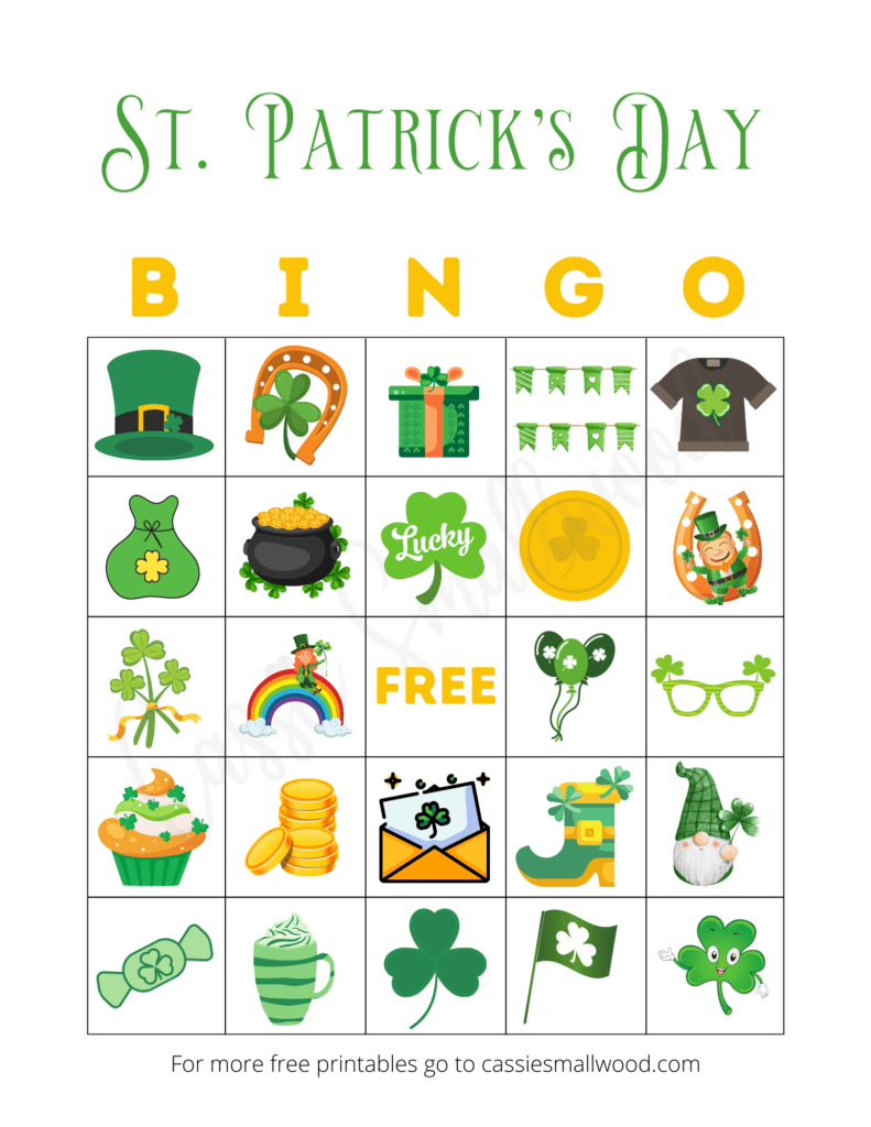 St Patrick s Day Bingo FREE PRINTABLE Cassie Smallwood
