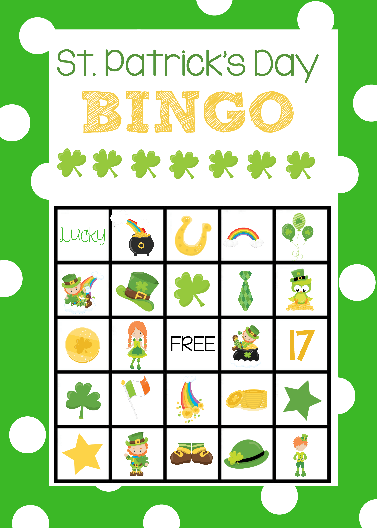 St Patrick s Day Bingo Game Crazy Little Projects St Patrick s Day Bingo Game Crazy Little Projects