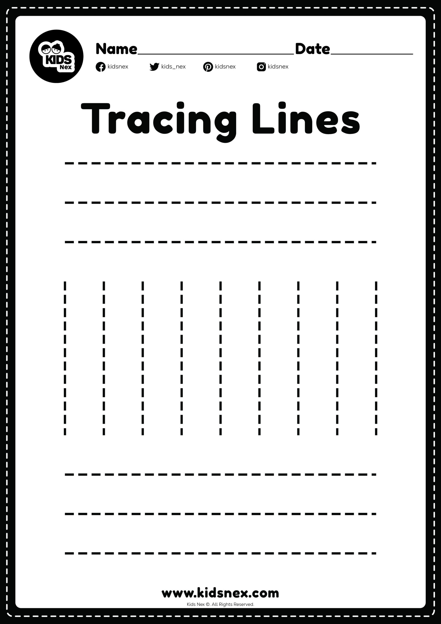 free printable tracing lines worksheets