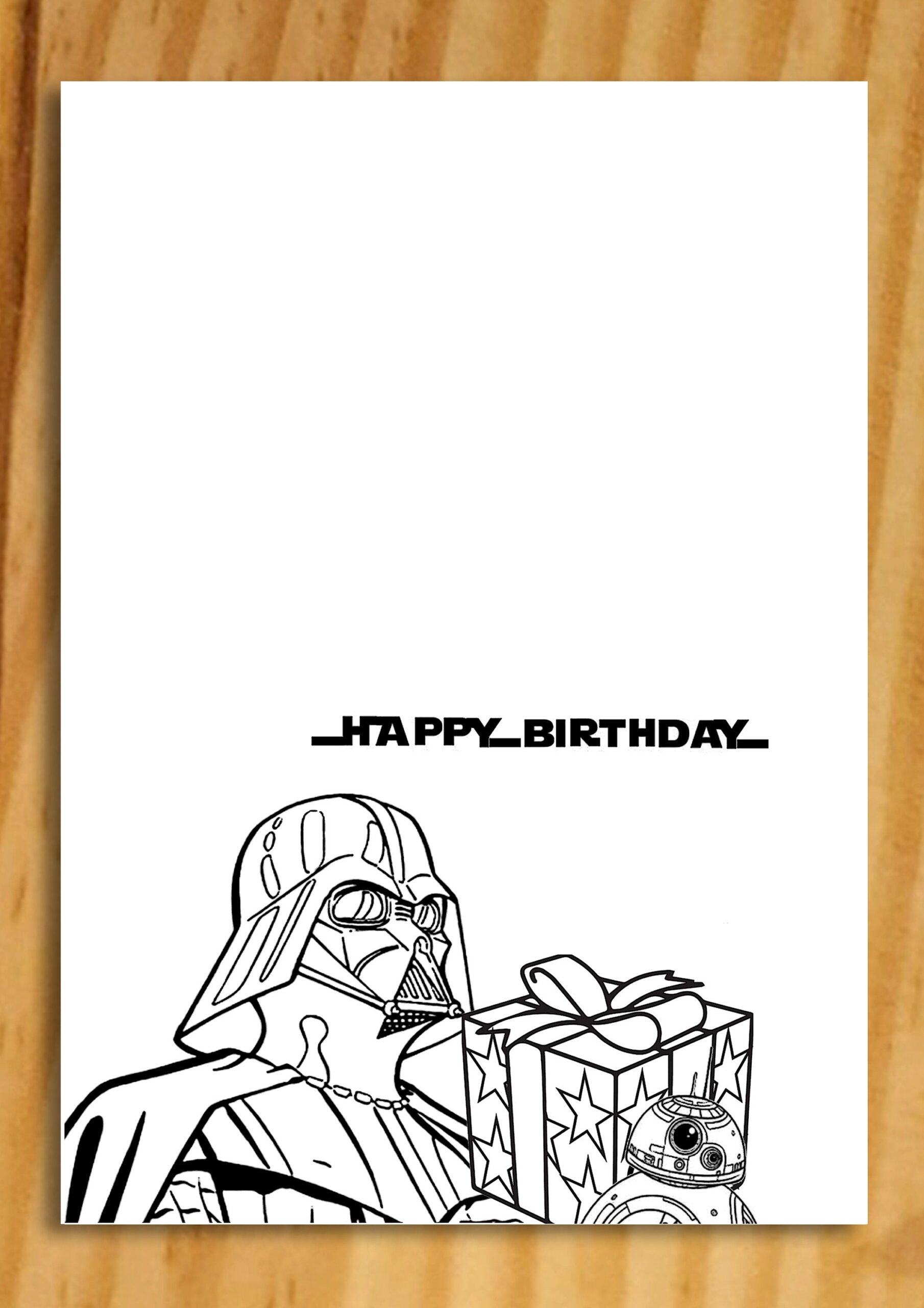 Star Wars Birthday Card Star Wars Colouring Card Darth Vader Birthday Card Instant Download Star Wars Card Printable Star Wars Card Etsy