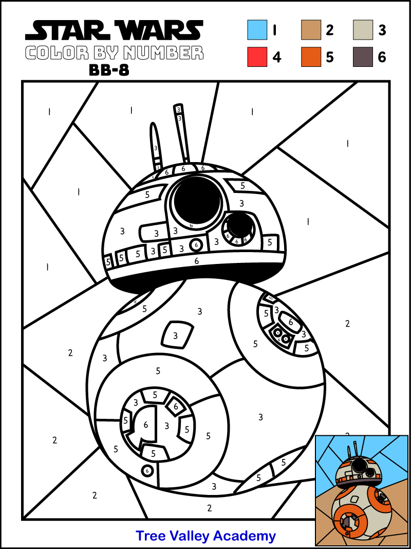 Star Wars Color By Number Tree Valley Academy Star Wars Color By Number Tree Valley Academy