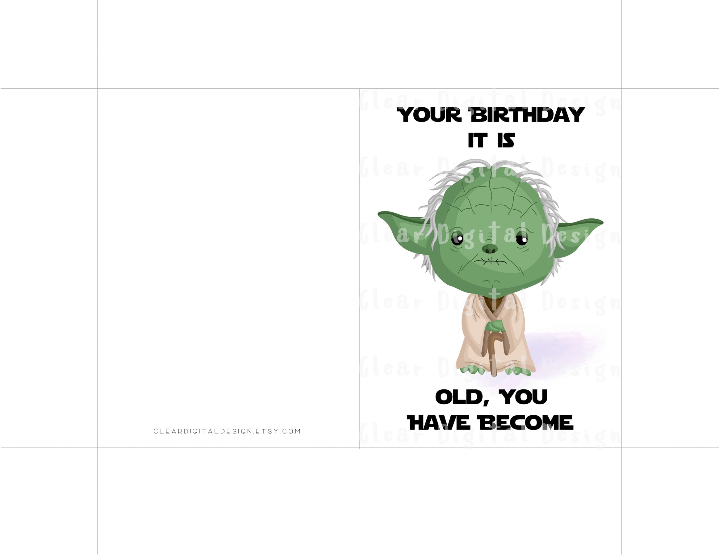 Star Wars Printable Birthday Card Printable Birthday Card For Dad Yoda Birthday Card Birthday Card Printable Funny Birthday Cards Etsy