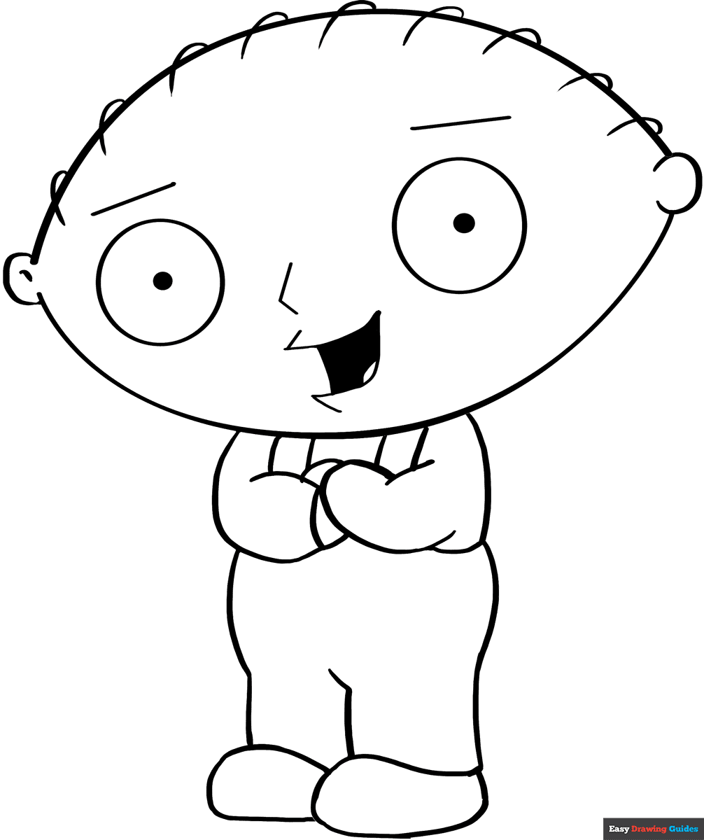 Stewie Griffin From Family Guy Coloring Page Easy Drawing Guides
