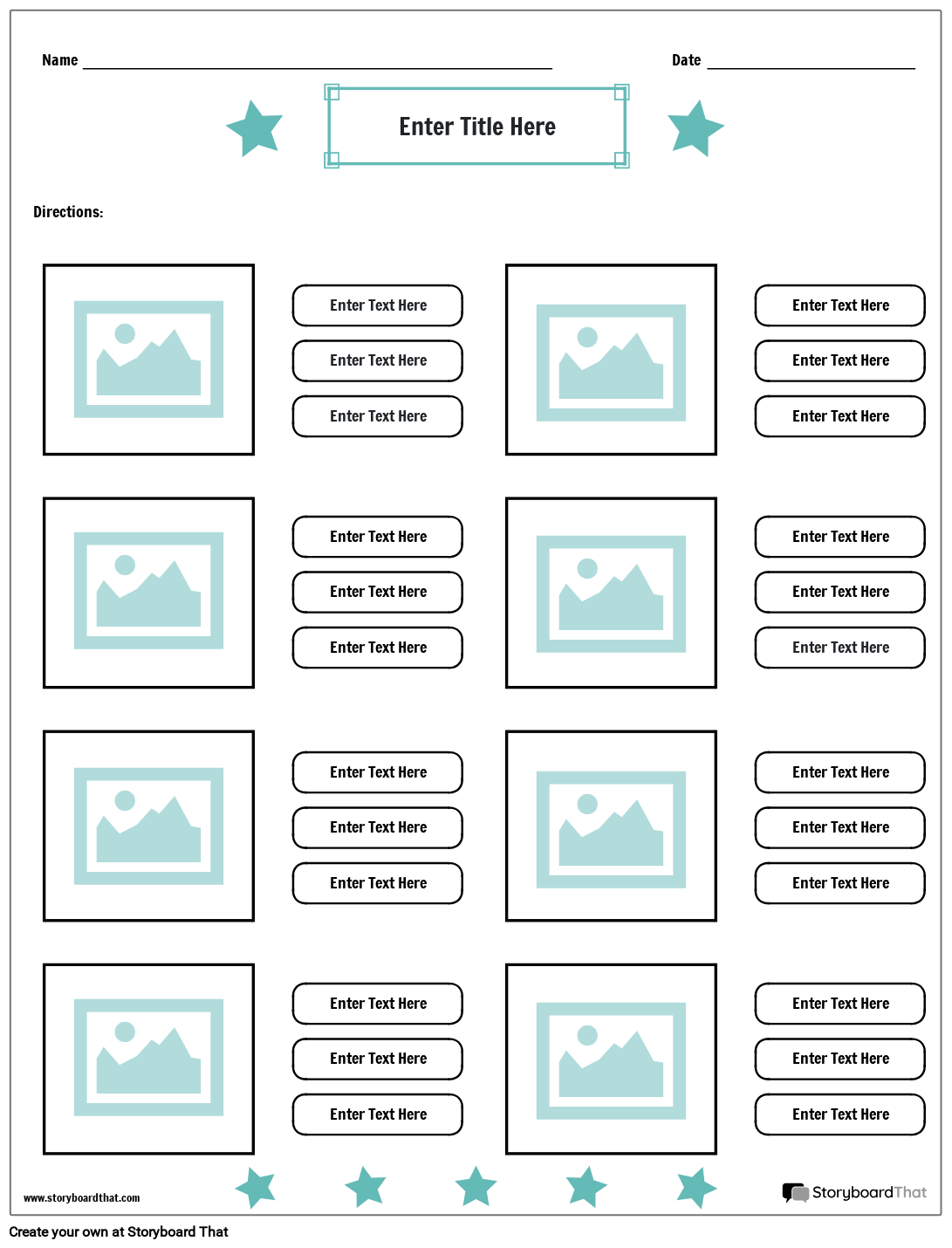 Storyboard That Matching Worksheet Templates For Educators