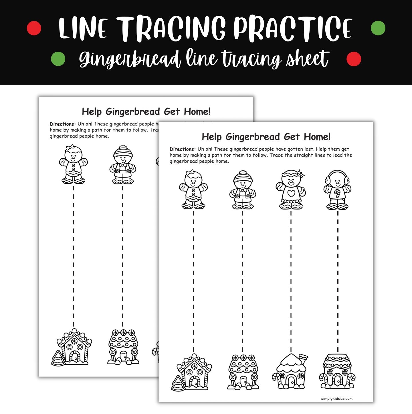 Straight Line Tracing Worksheet Simply Kiddos