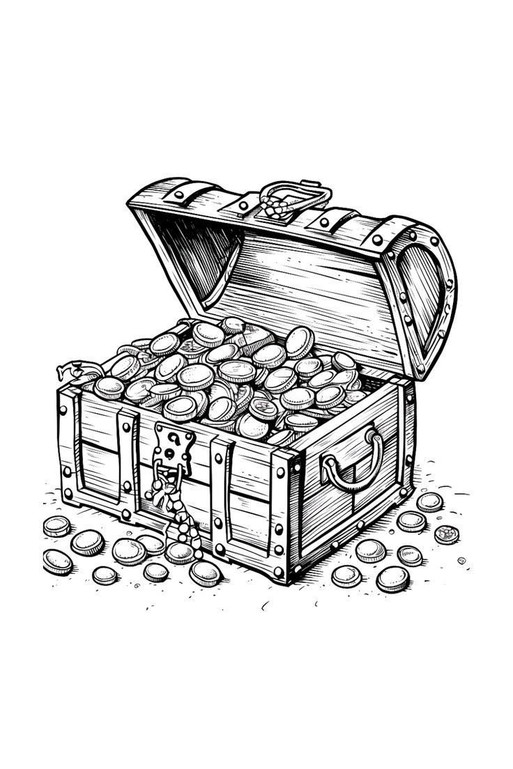 Summer Adventure Awaits Free Printable Treasure Chest Coloring Page 