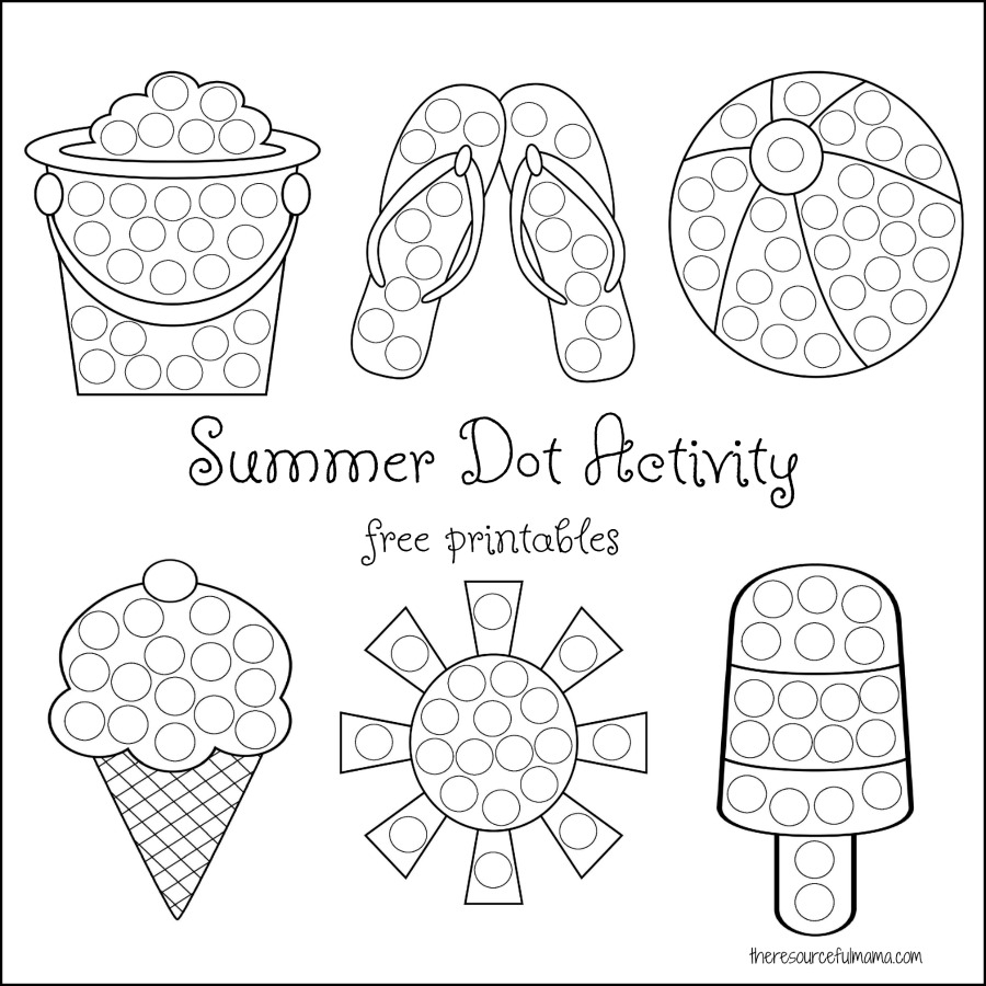 Summer Dot Activity Free Printables The Resourceful Mama Summer Dot Activity Free Printables The Resourceful Mama