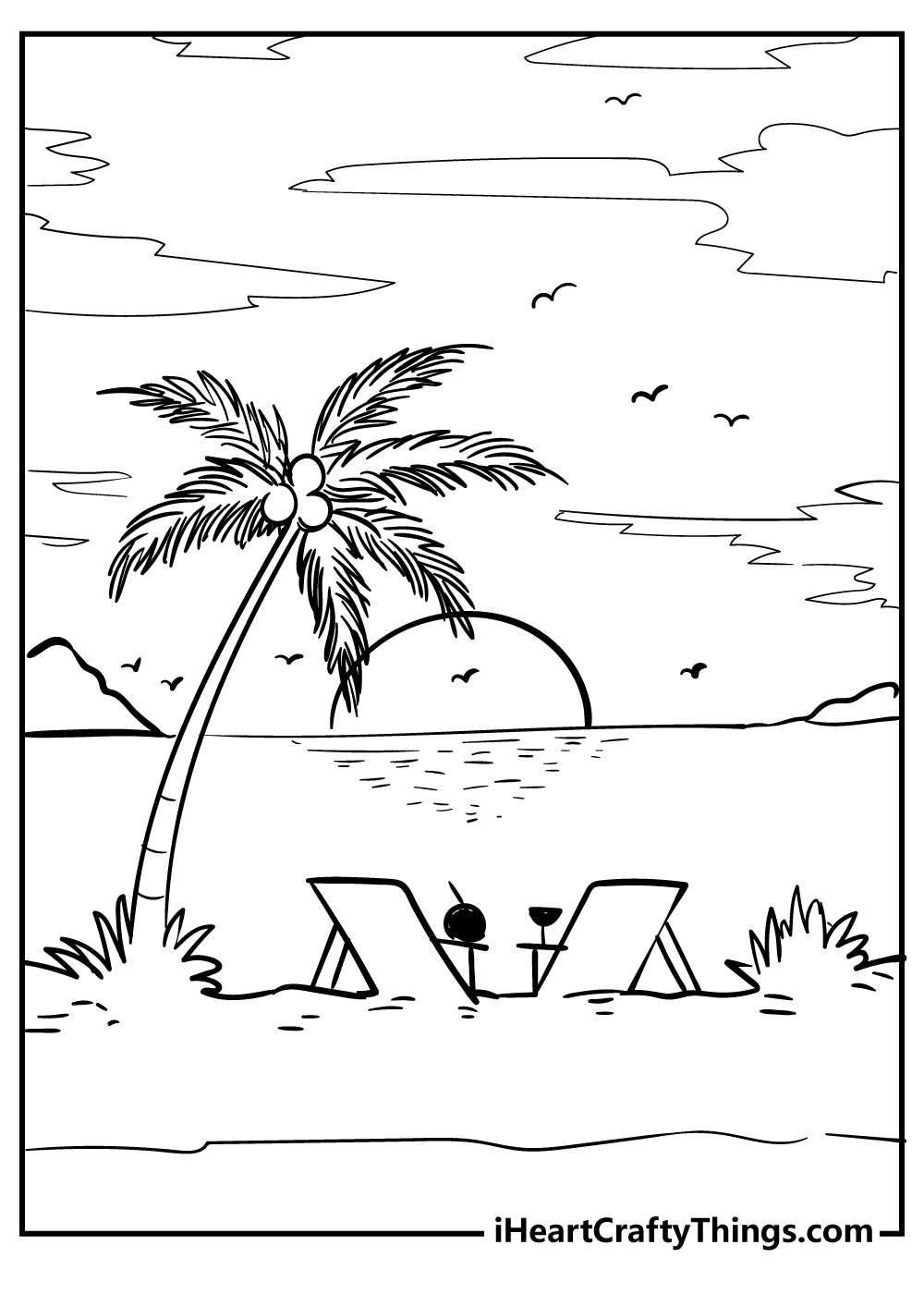 coloring pages of a sunset