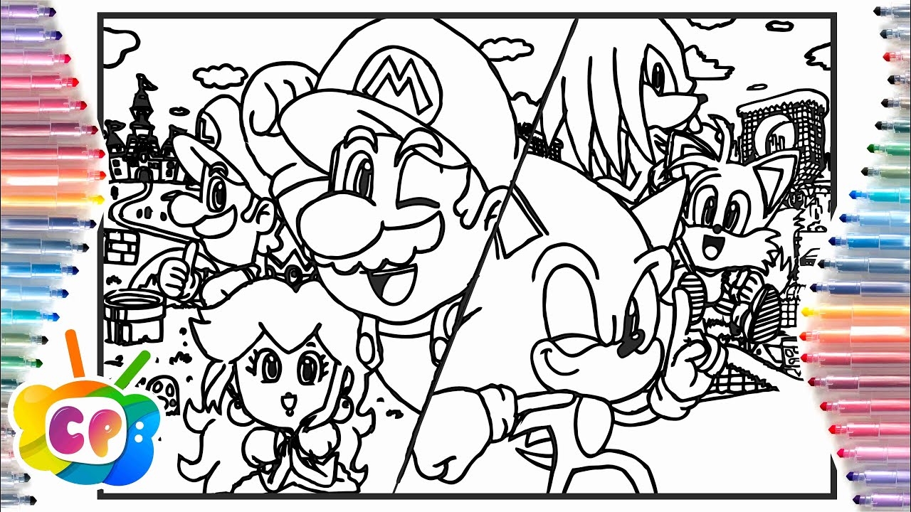 Super Mario Bros VS Sonic The Hedgehog Sonic Coloring Pages Cartoon On On NCS Release YouTube