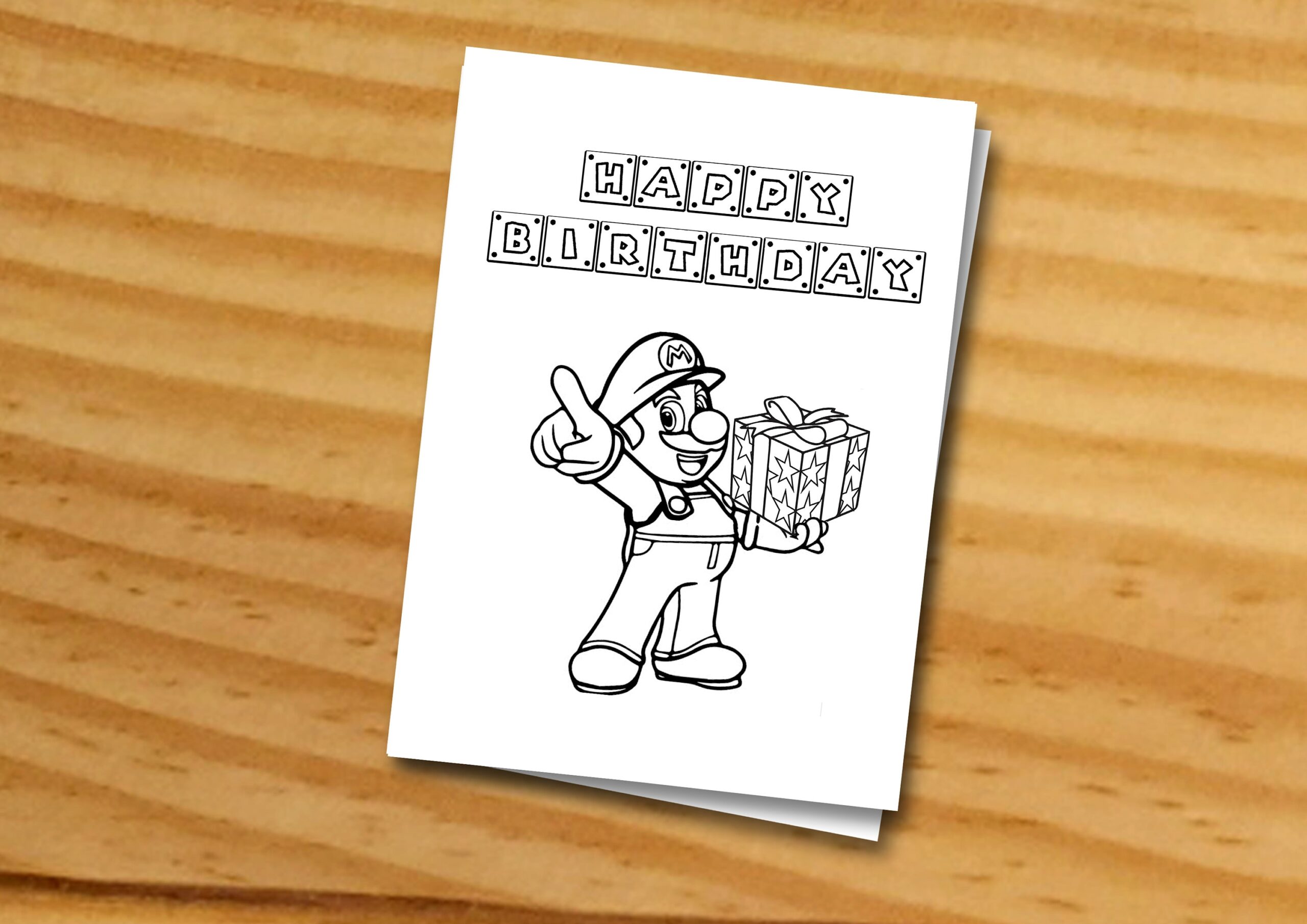 Super Mario Card Super Mario Birthday Card Super Mario Coloring Card Printable Super Mario Coloring Card Instant Printable Birthday Card Etsy Sweden