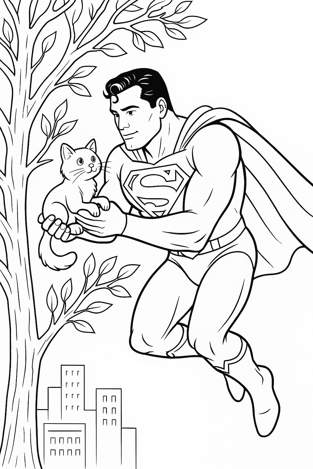 superman colouring in pages