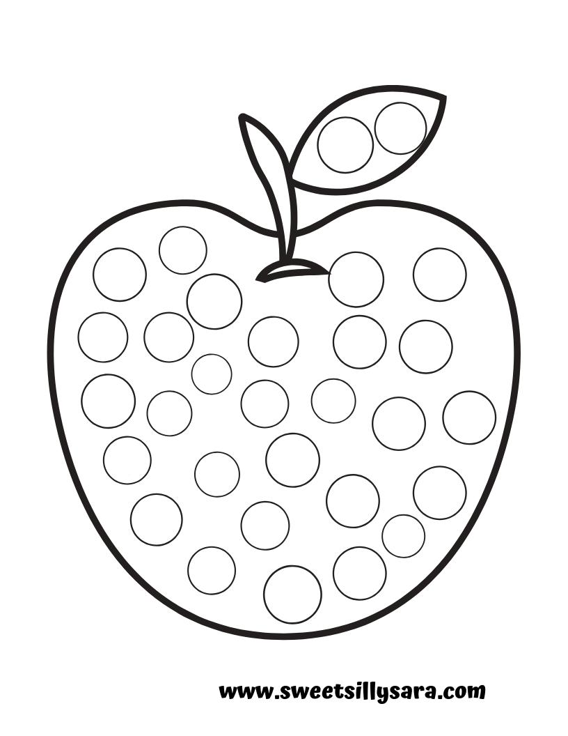 Sweet Silly Sara Apple Dot A Dot Printable